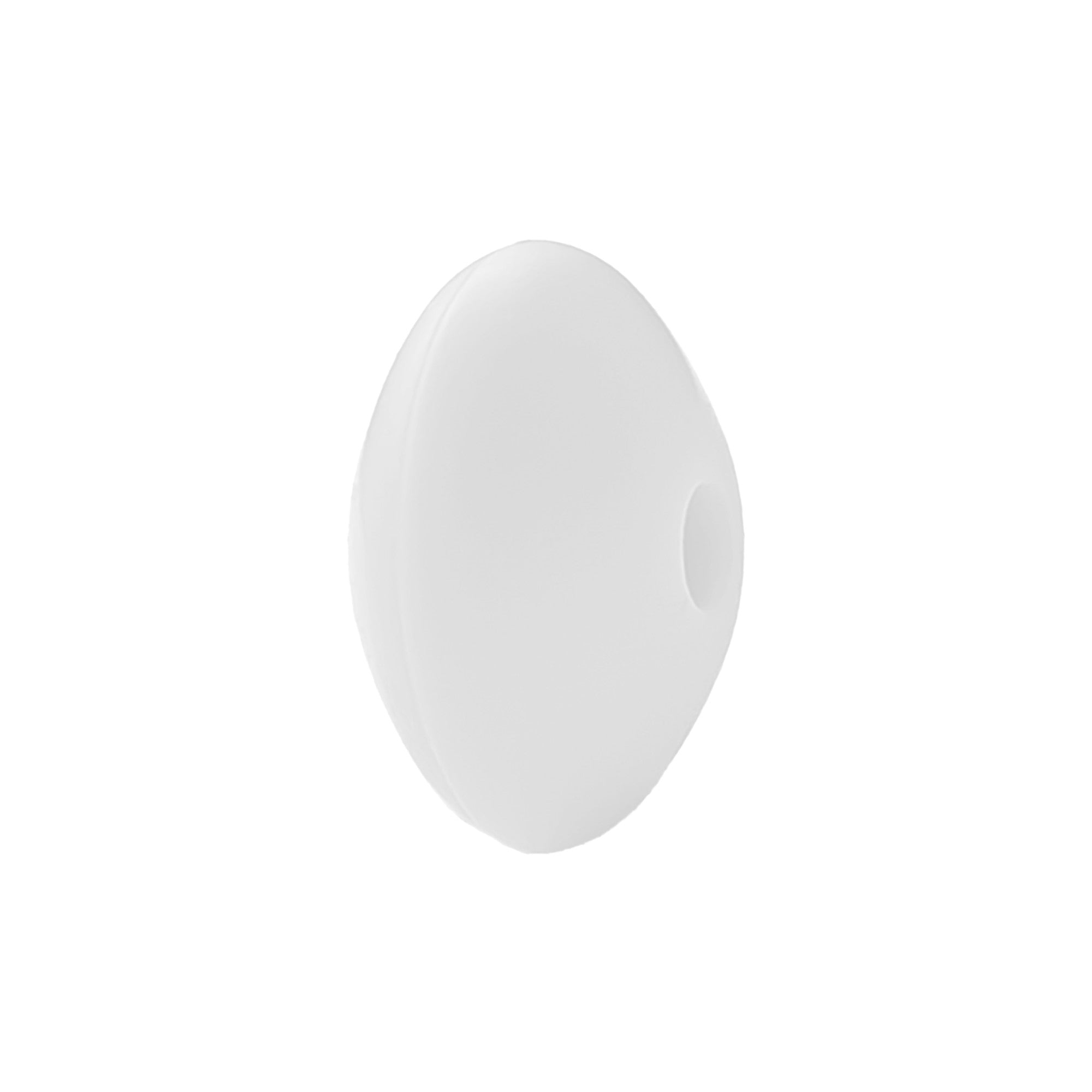 perlina schiacciata separatore 12x7mm in silicone alimentare bianco