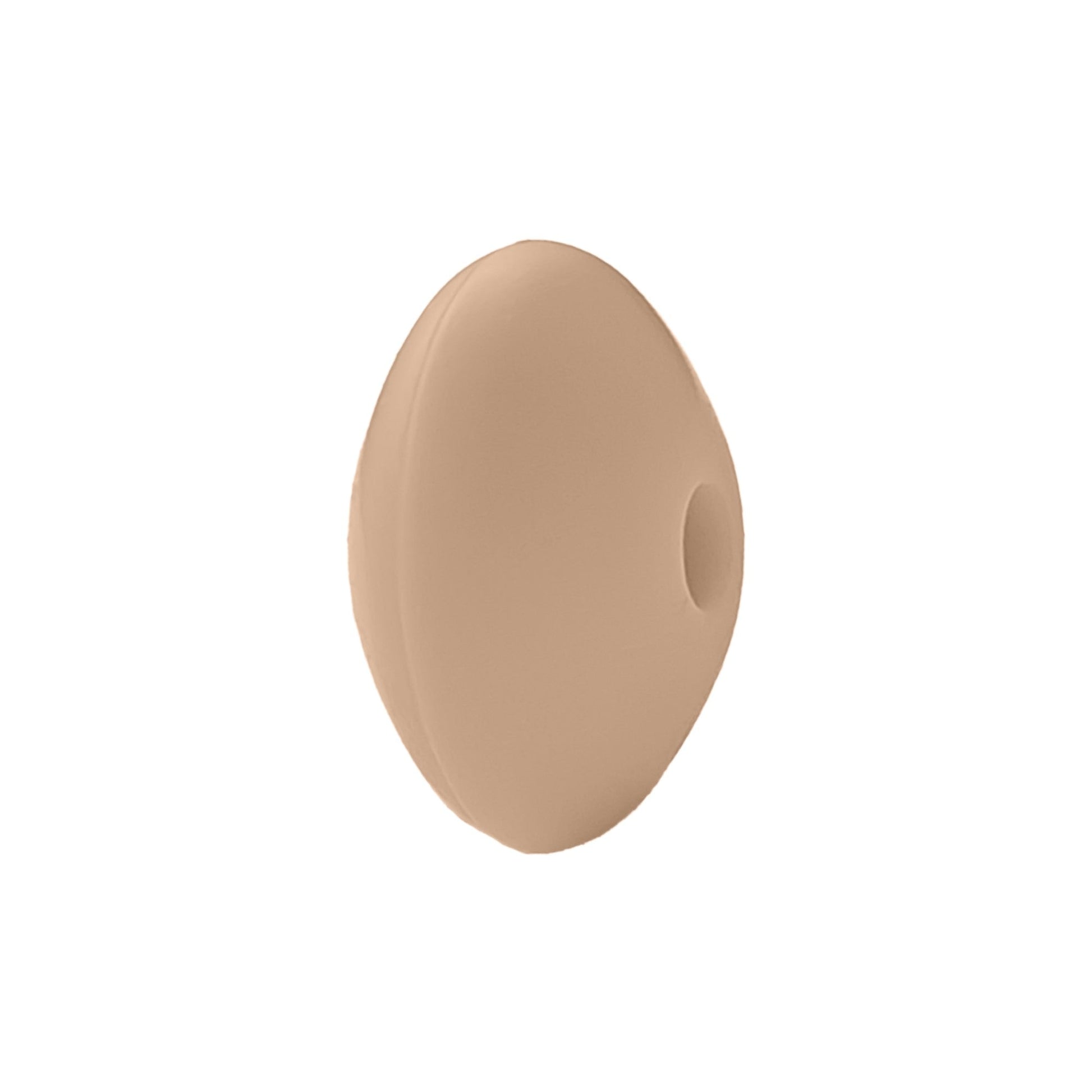 perlina schiacciata separatore 12x7mm in silicone alimentare marrone cammello