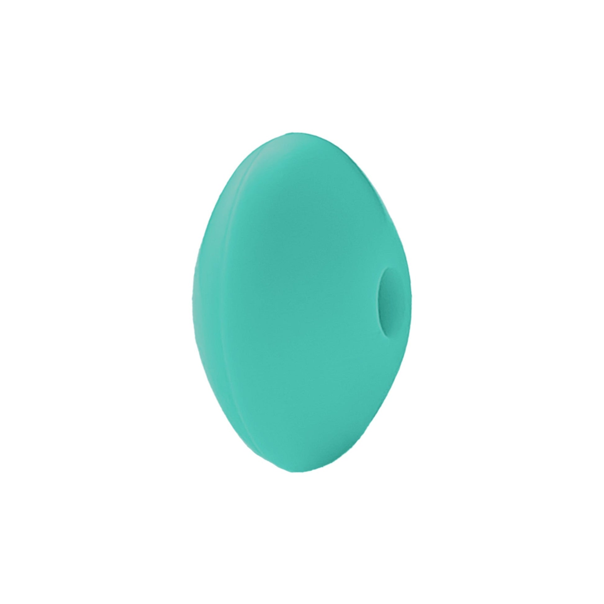 perlina schiacciata separatore 12x7mm in silicone alimentare giada verde