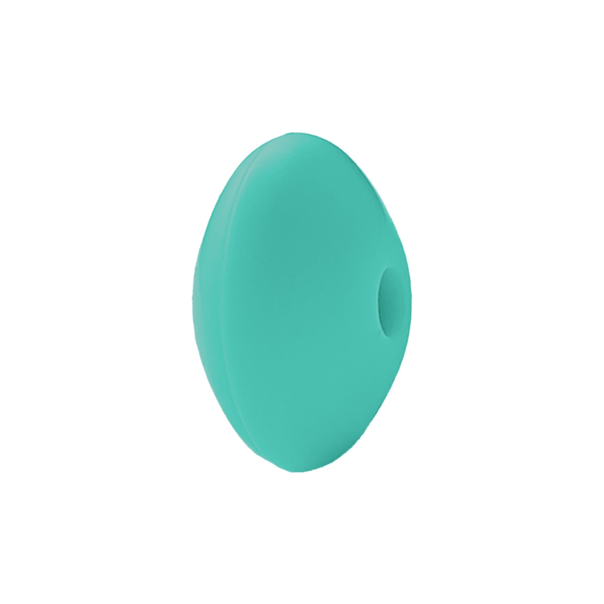 perlina schiacciata separatore 12x7mm in silicone alimentare giada verde