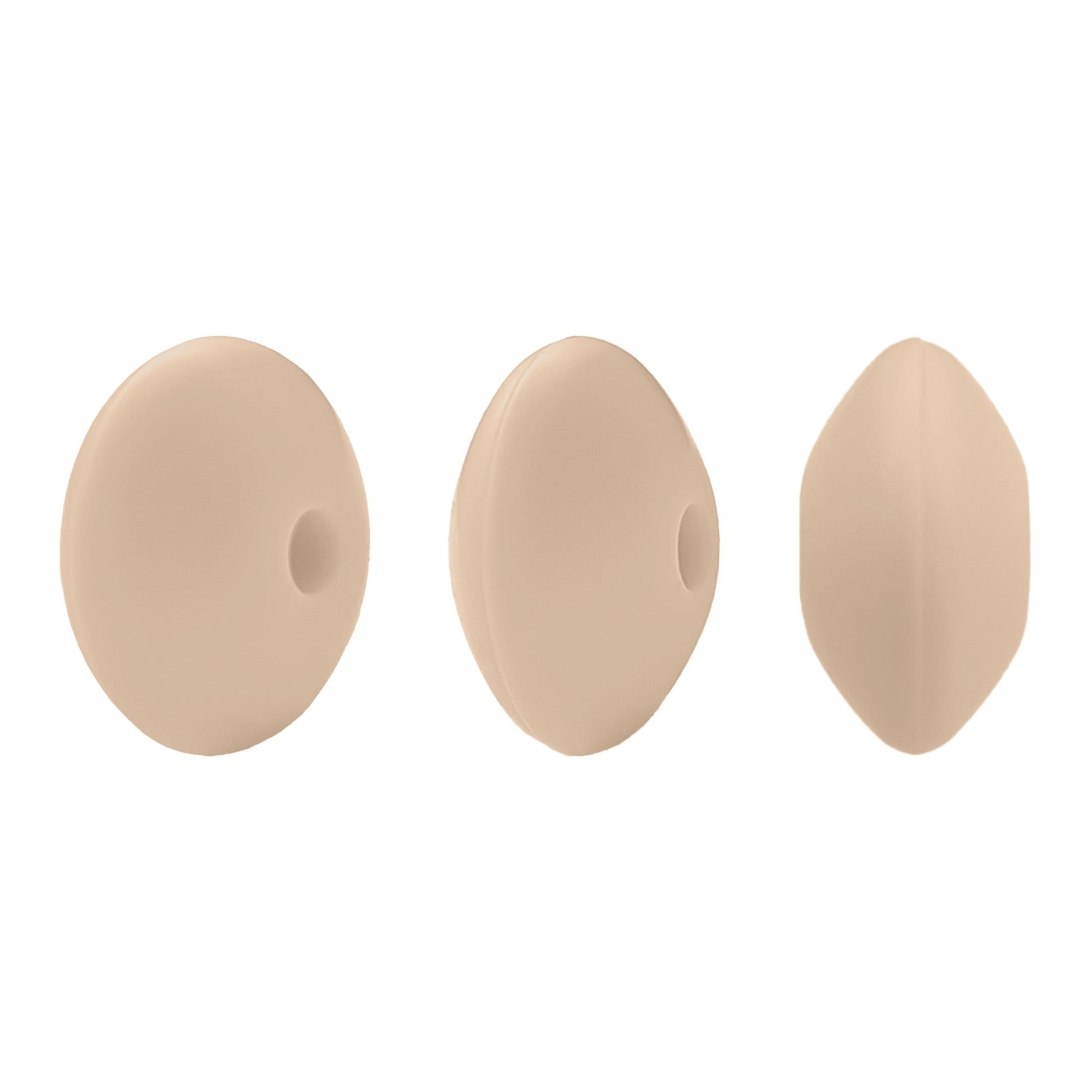 perlina schiacciata separatore 12x7mm in silicone alimentare noce