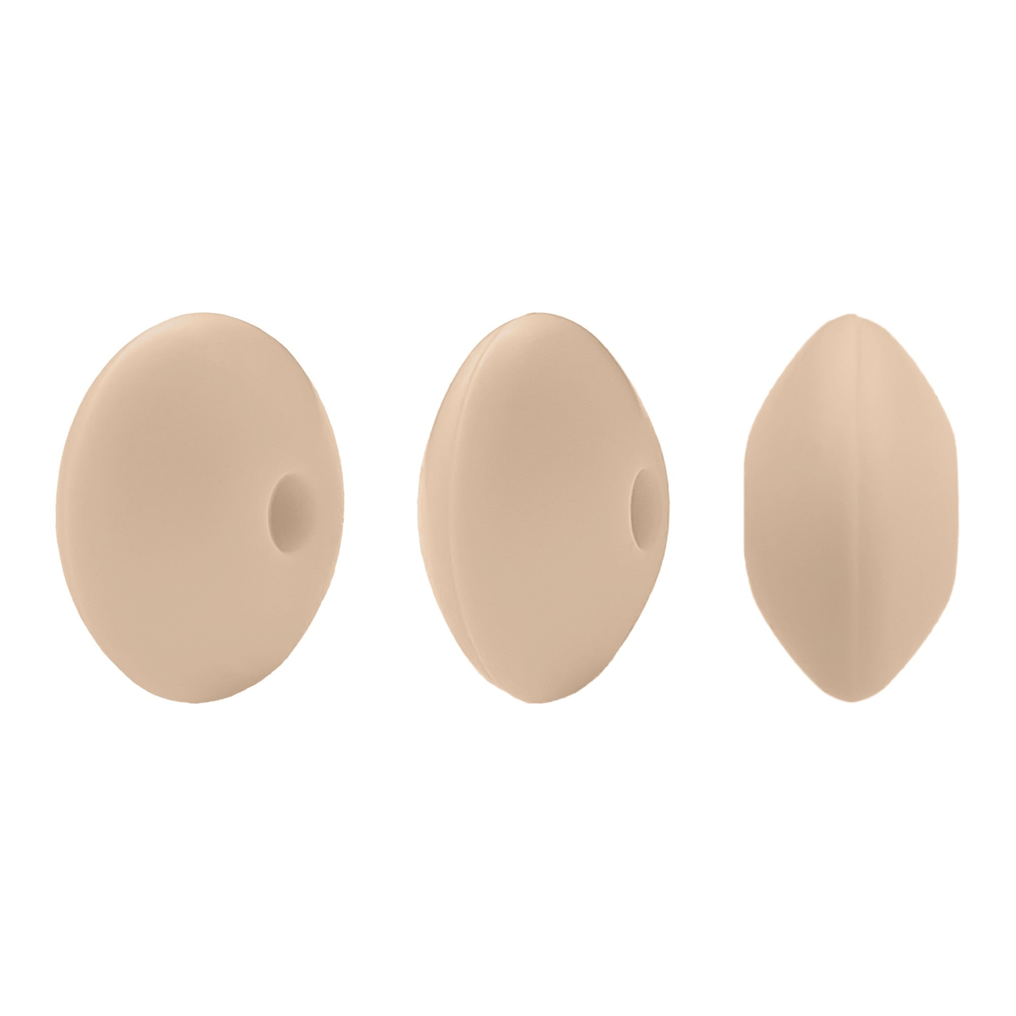 perlina schiacciata separatore 12x7mm in silicone alimentare noce