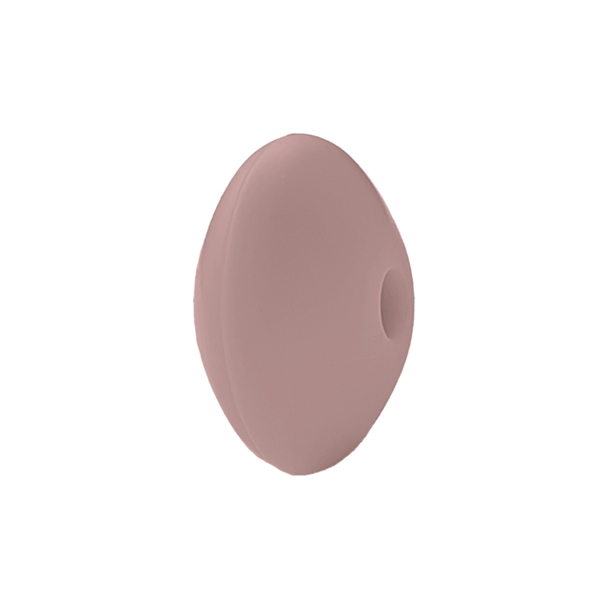 perlina schiacciata separatore 12x7mm in silicone alimentare rosa antico