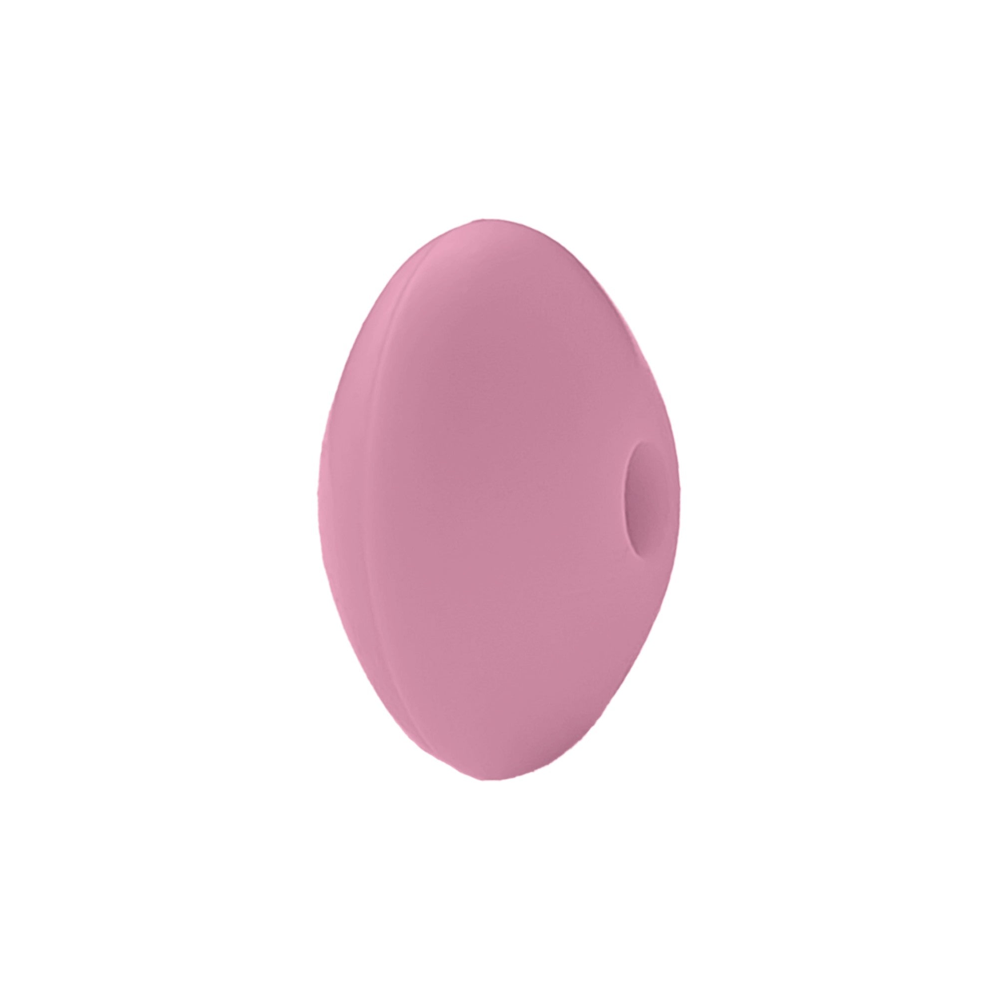 perlina schiacciata separatore 12x7mm in silicone alimentare rosa scuro