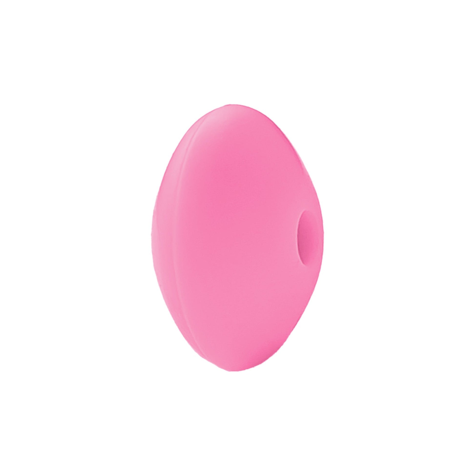 perlina schiacciata separatore 12x7mm in silicone alimentare rosa fluo