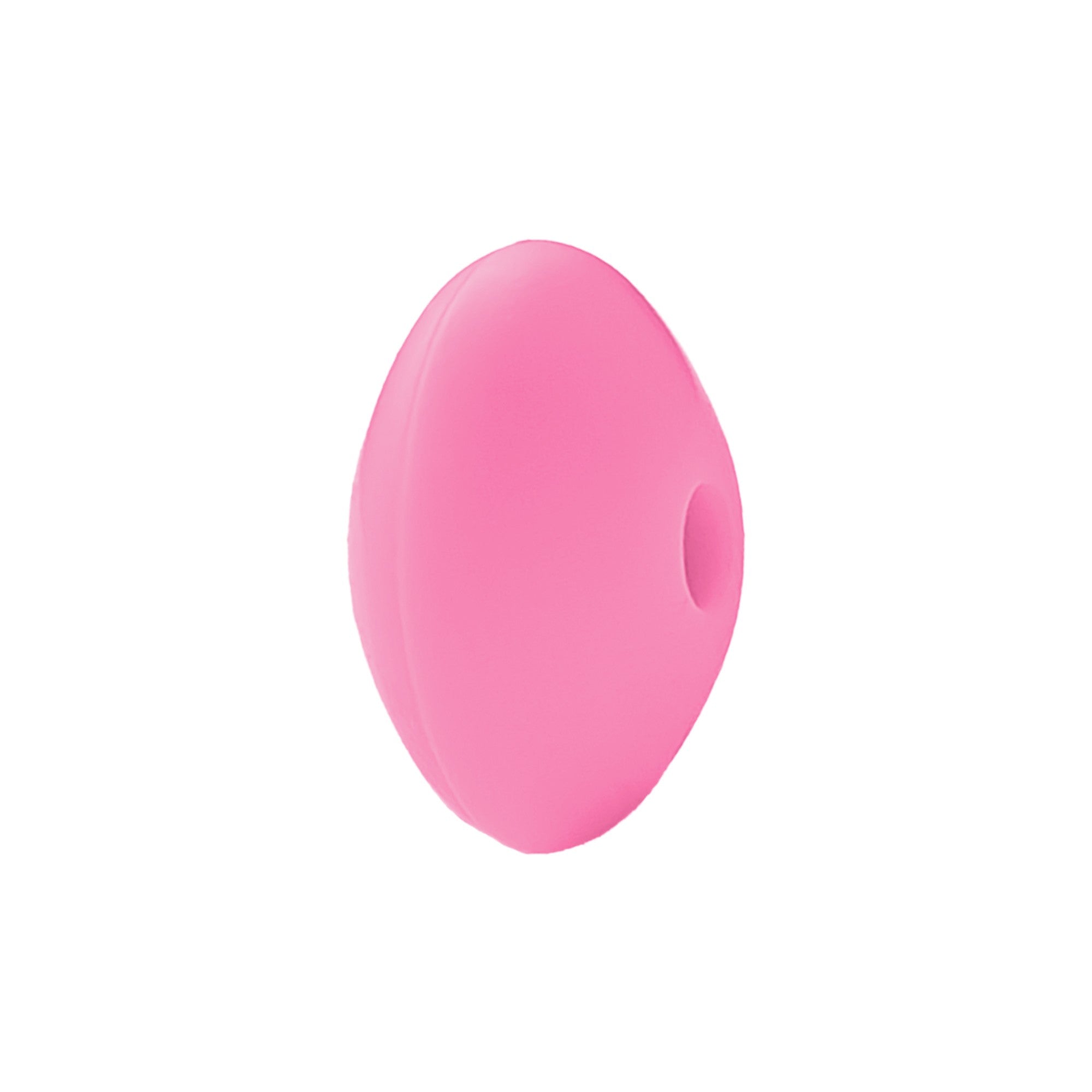 perlina schiacciata separatore 12x7mm in silicone alimentare rosa fluo