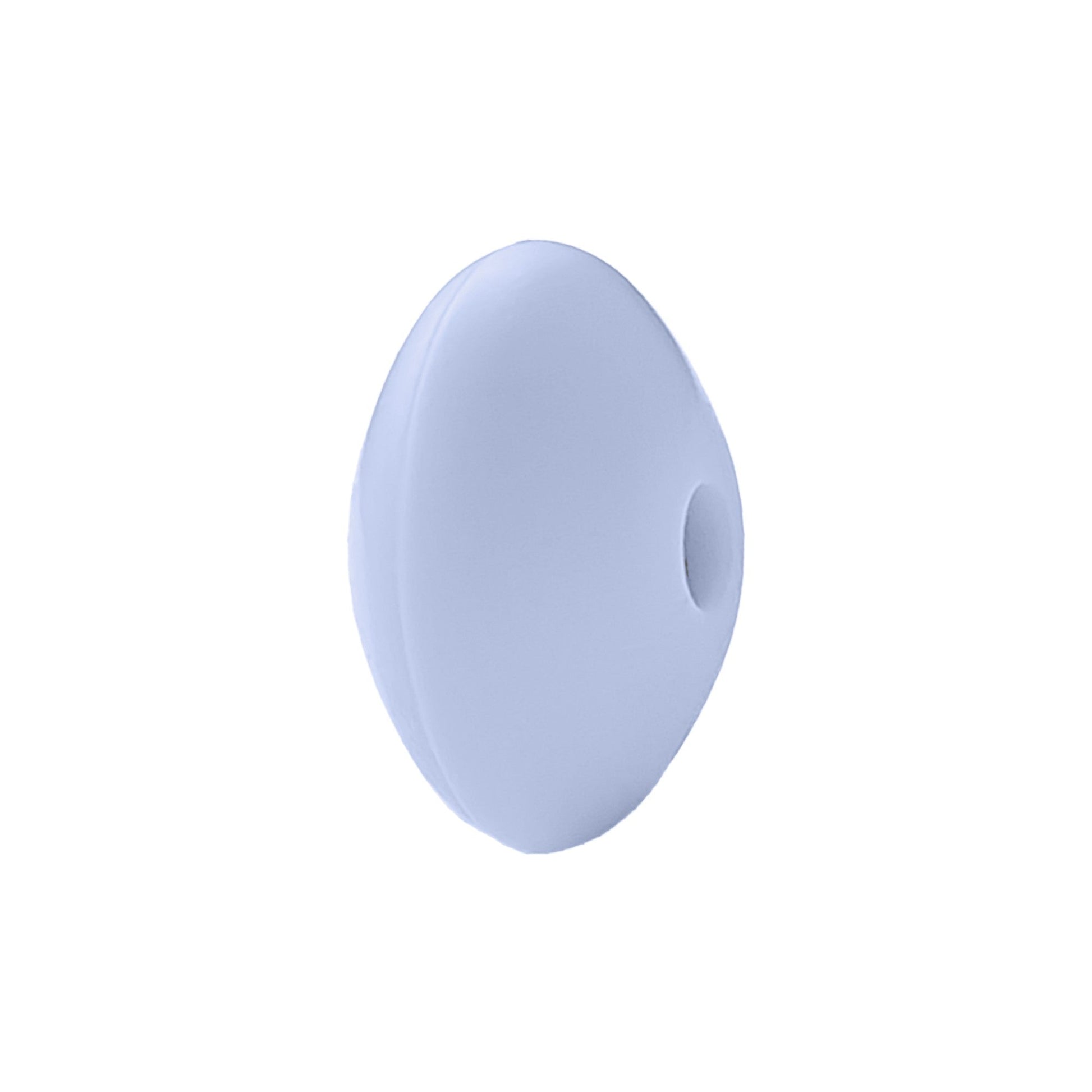 perlina schiacciata separatore 12x7mm in silicone alimentare azzurro baby