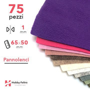 Kit Risparmio Pannolenci Tinta Unita 65x50cm 1mm 75 pezzi