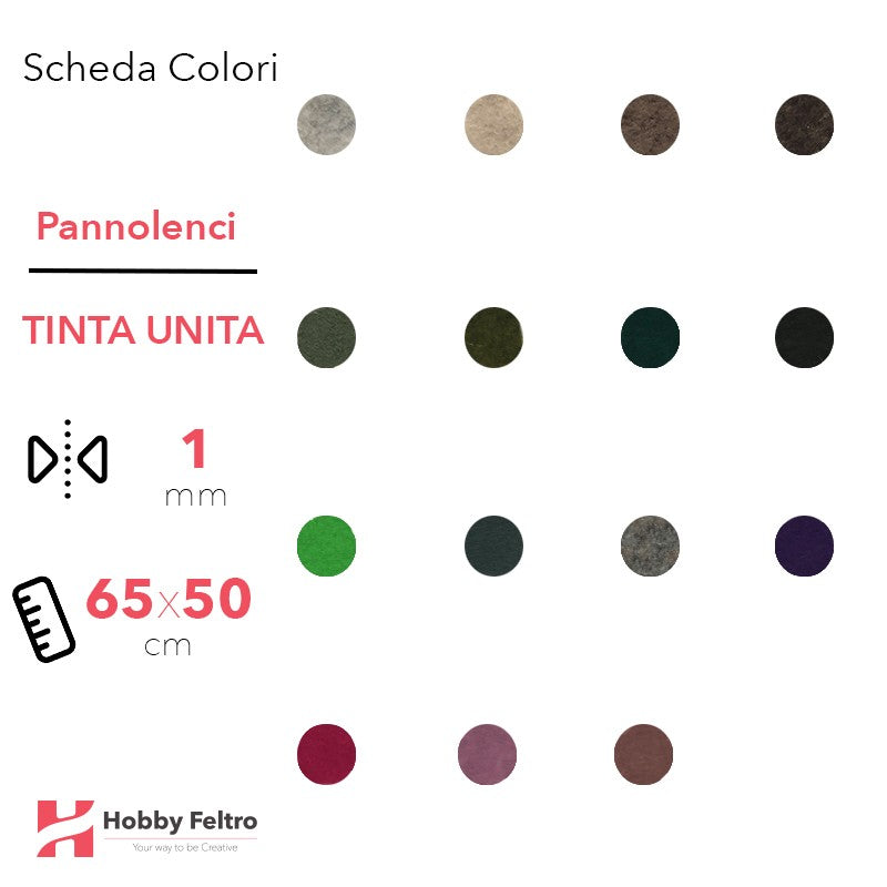 Kit Risparmio Pannolenci Tinta Unita 65x50cm 1mm 75 pezzi