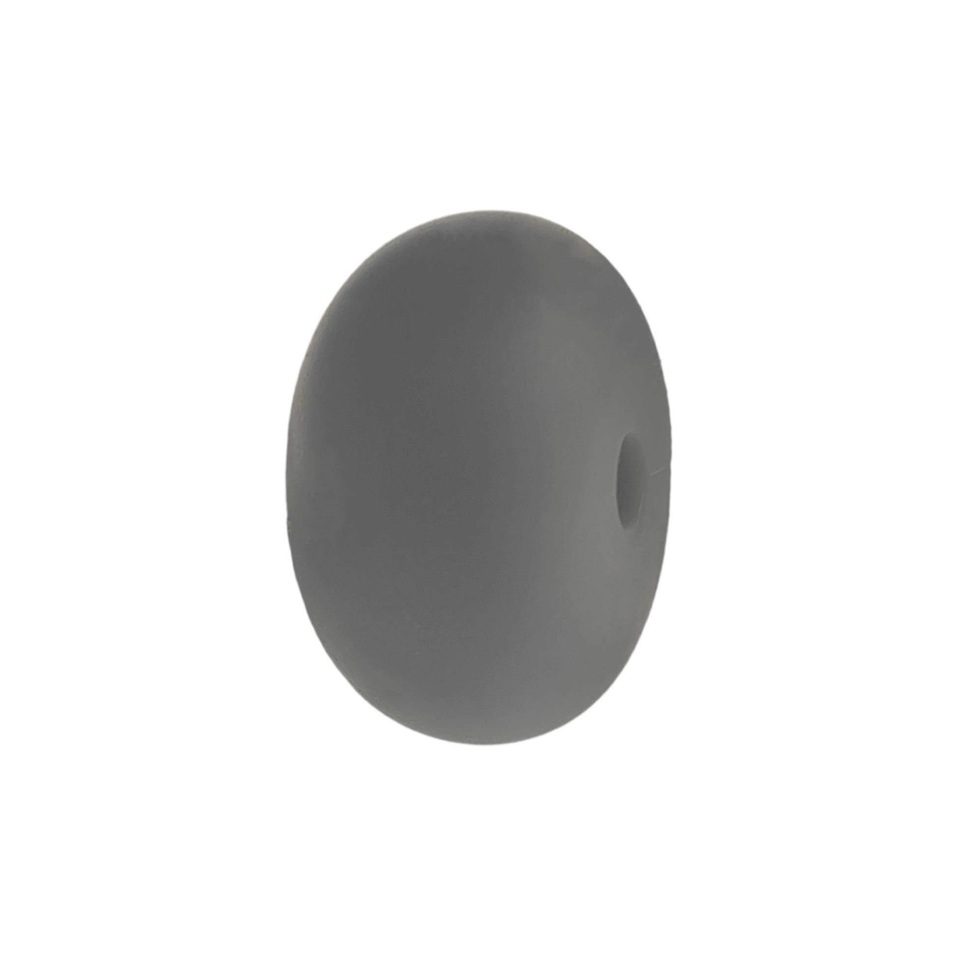 perlina schiacciata separatore 14x8mm in silicone alimentare grigio scuro