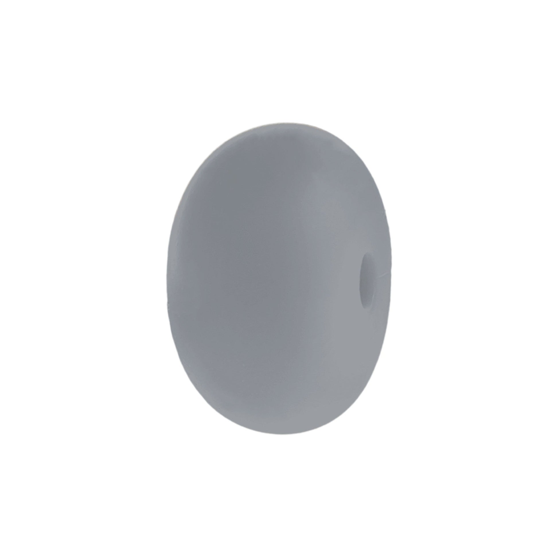 perlina schiacciata separatore 14x8mm in silicone alimentare grigio medio