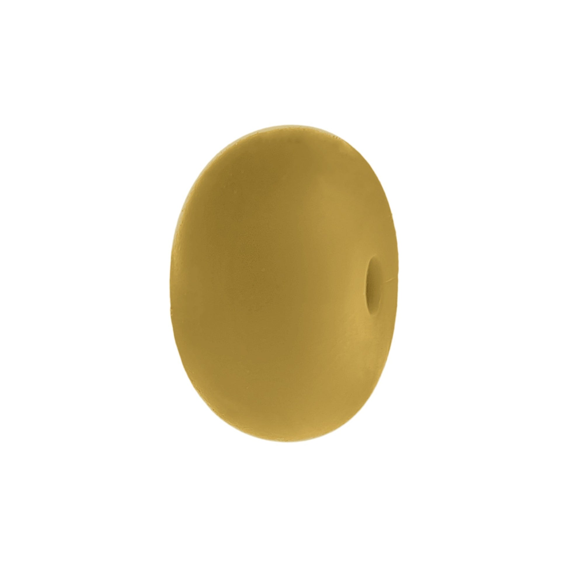 perlina schiacciata separatore 14x8mm in silicone alimentare giallo senape