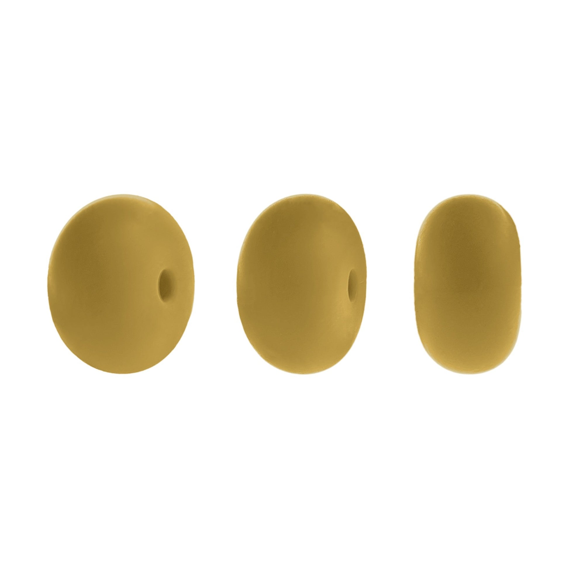 perlina schiacciata separatore 14x8mm in silicone alimentare giallo senape