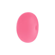 perlina schiacciata separatore 14x8mm in silicone alimentare rosa forte