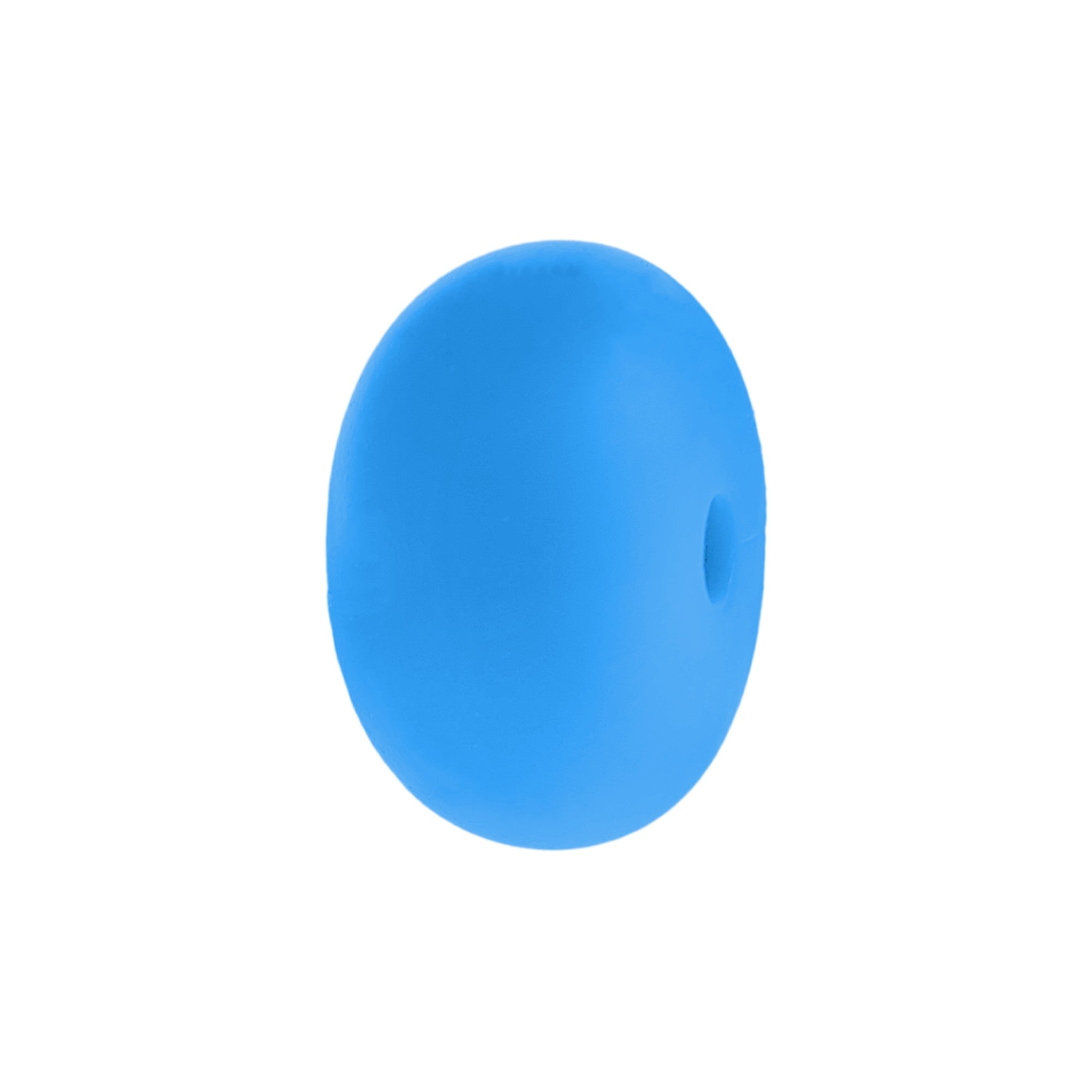 perlina schiacciata separatore 14x8mm in silicone alimentare celeste