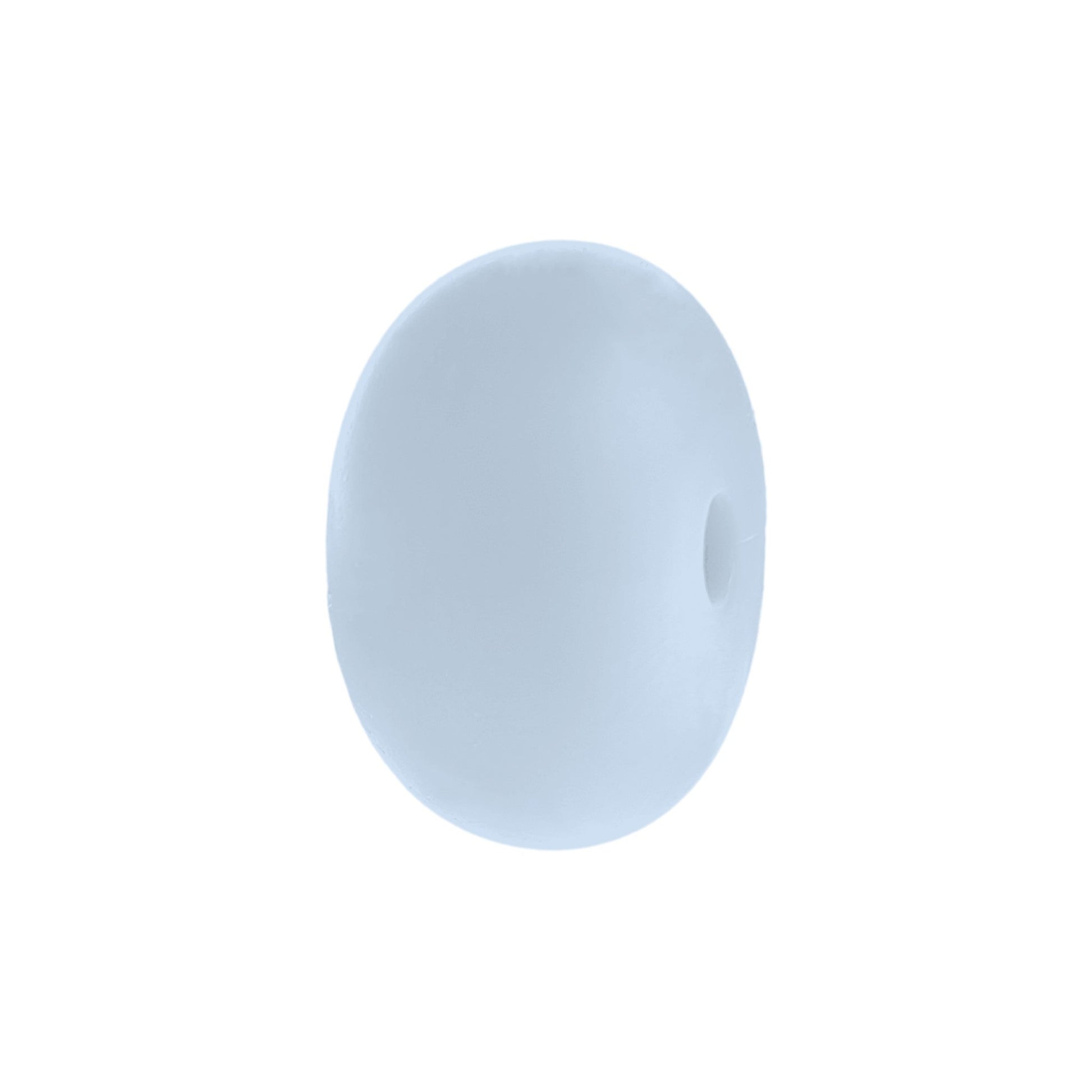 perlina schiacciata separatore 14x8mm in silicone alimentare azzurro baby