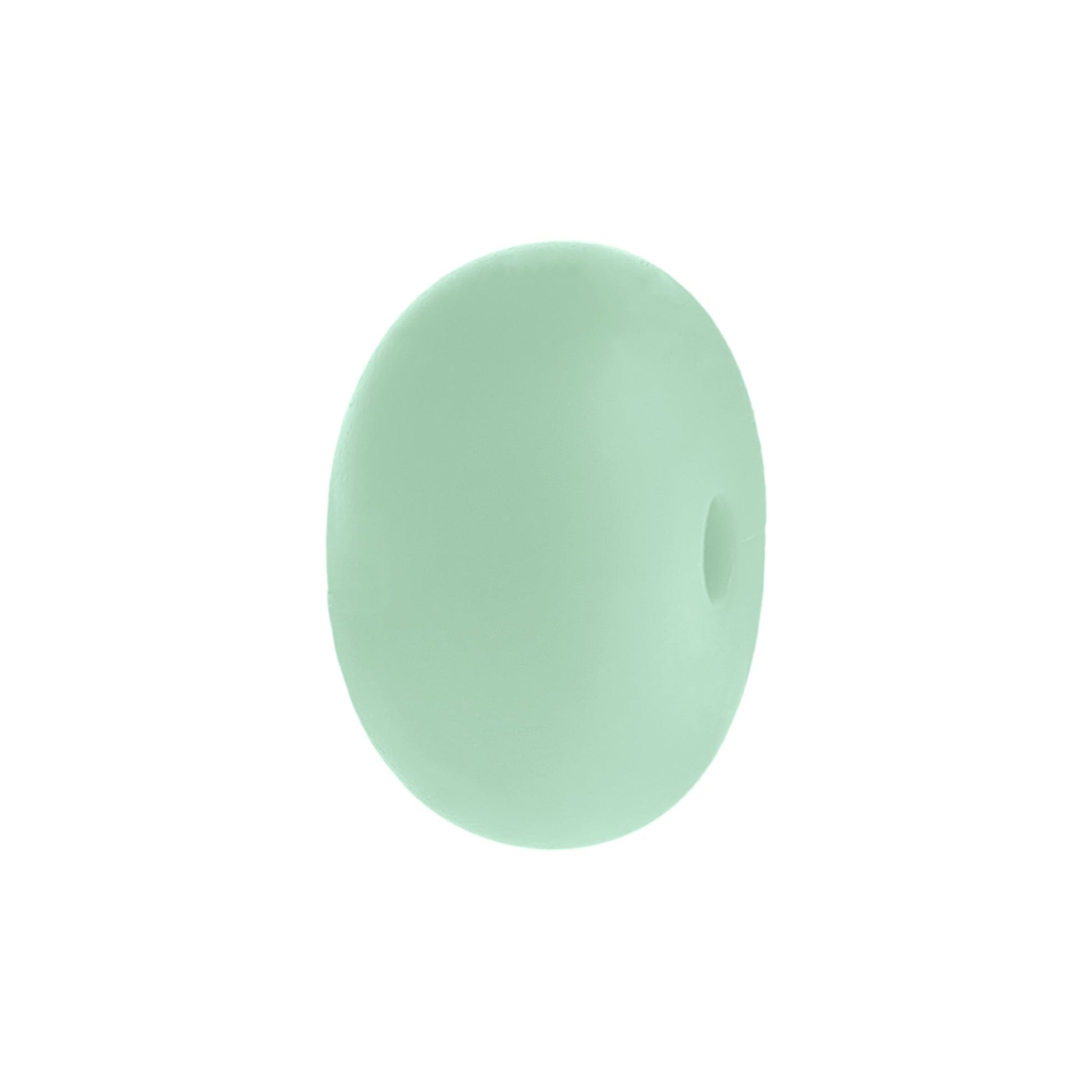 perlina schiacciata separatore 14x8mm in silicone alimentare verde tiffany