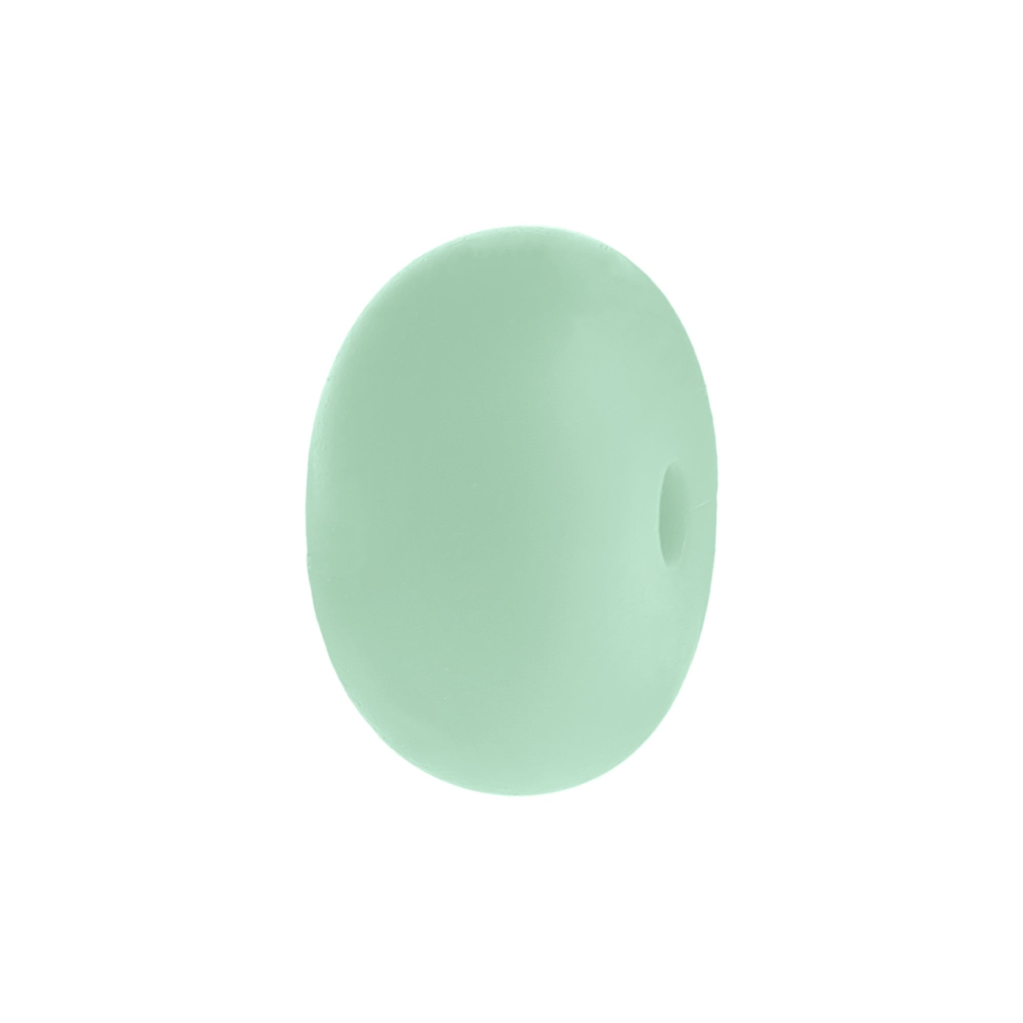 perlina schiacciata separatore 14x8mm in silicone alimentare verde tiffany