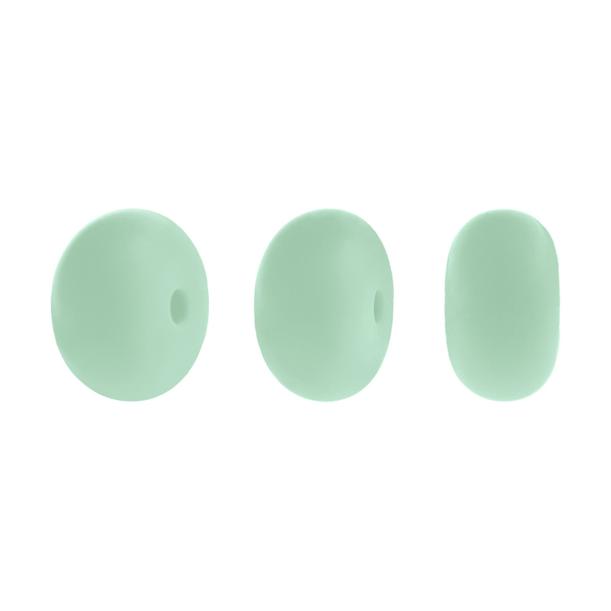 perlina schiacciata separatore 14x8mm in silicone alimentare verde tiffany