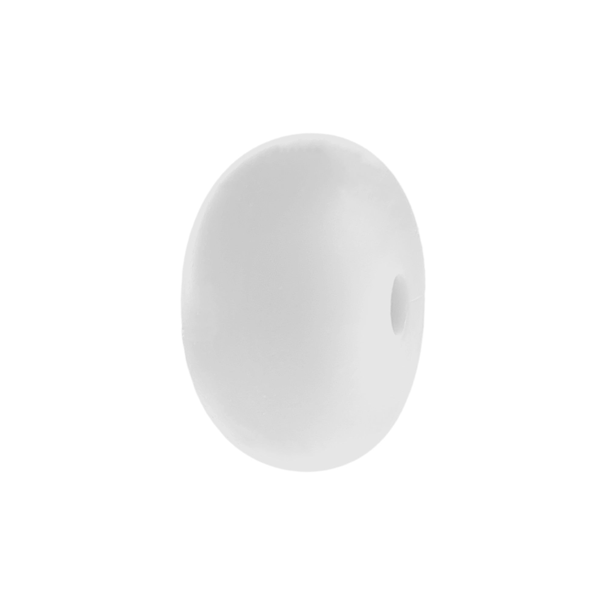 perlina schiacciata separatore 14x8mm in silicone alimentare bianco