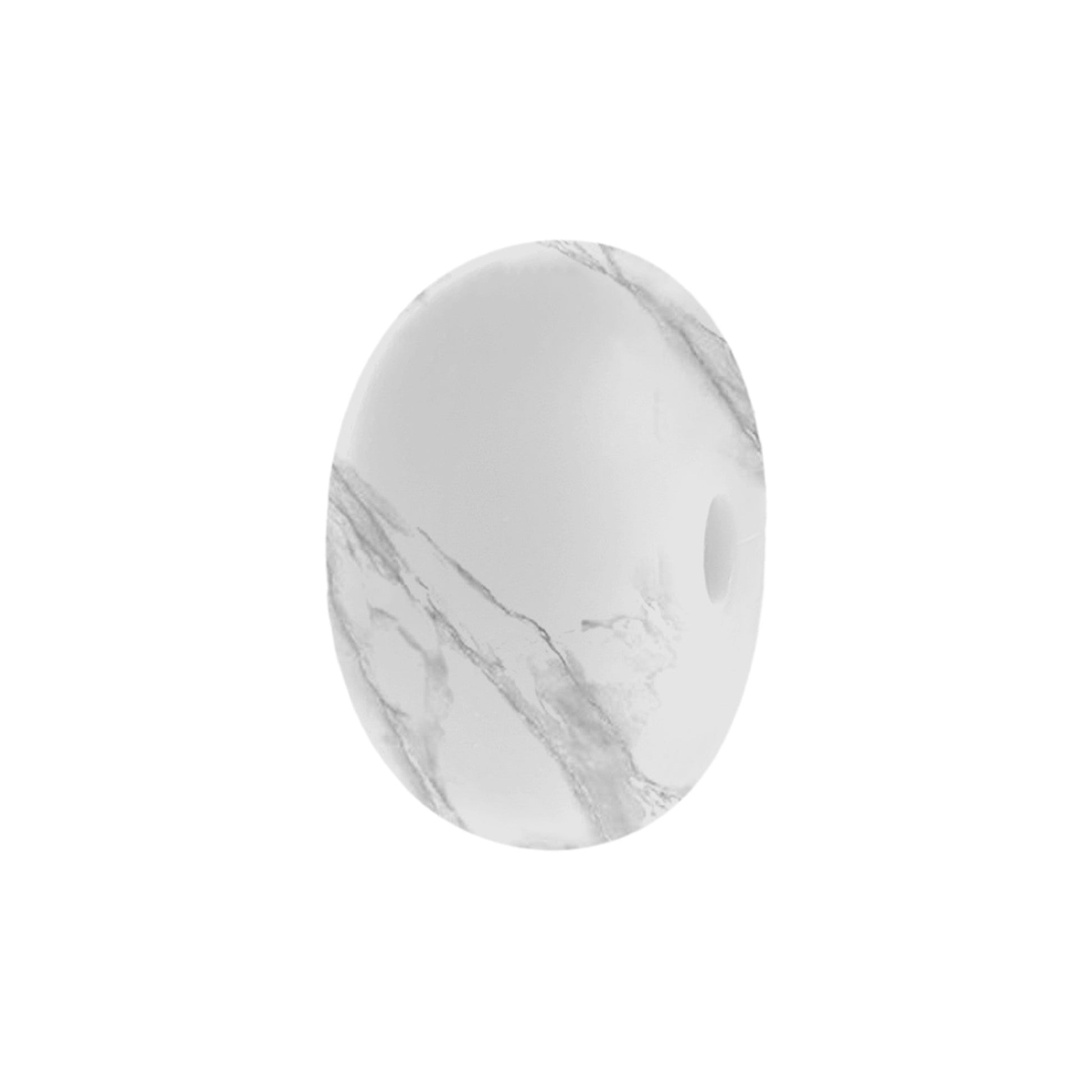 perlina schiacciata separatore 14x8mm in silicone alimentare bianco marmorizzato