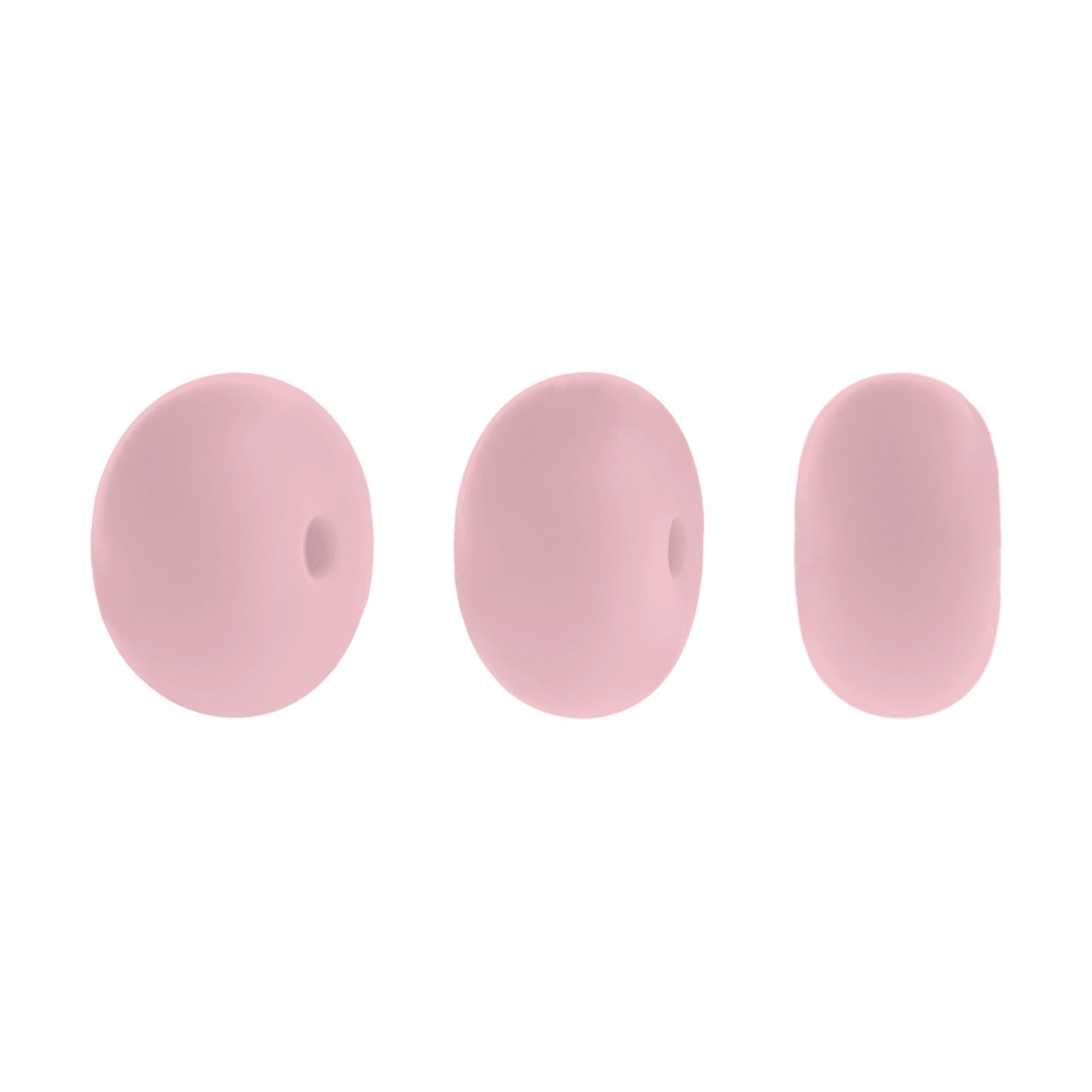 perlina schiacciata separatore 14x8mm in silicone alimentare rosa baby