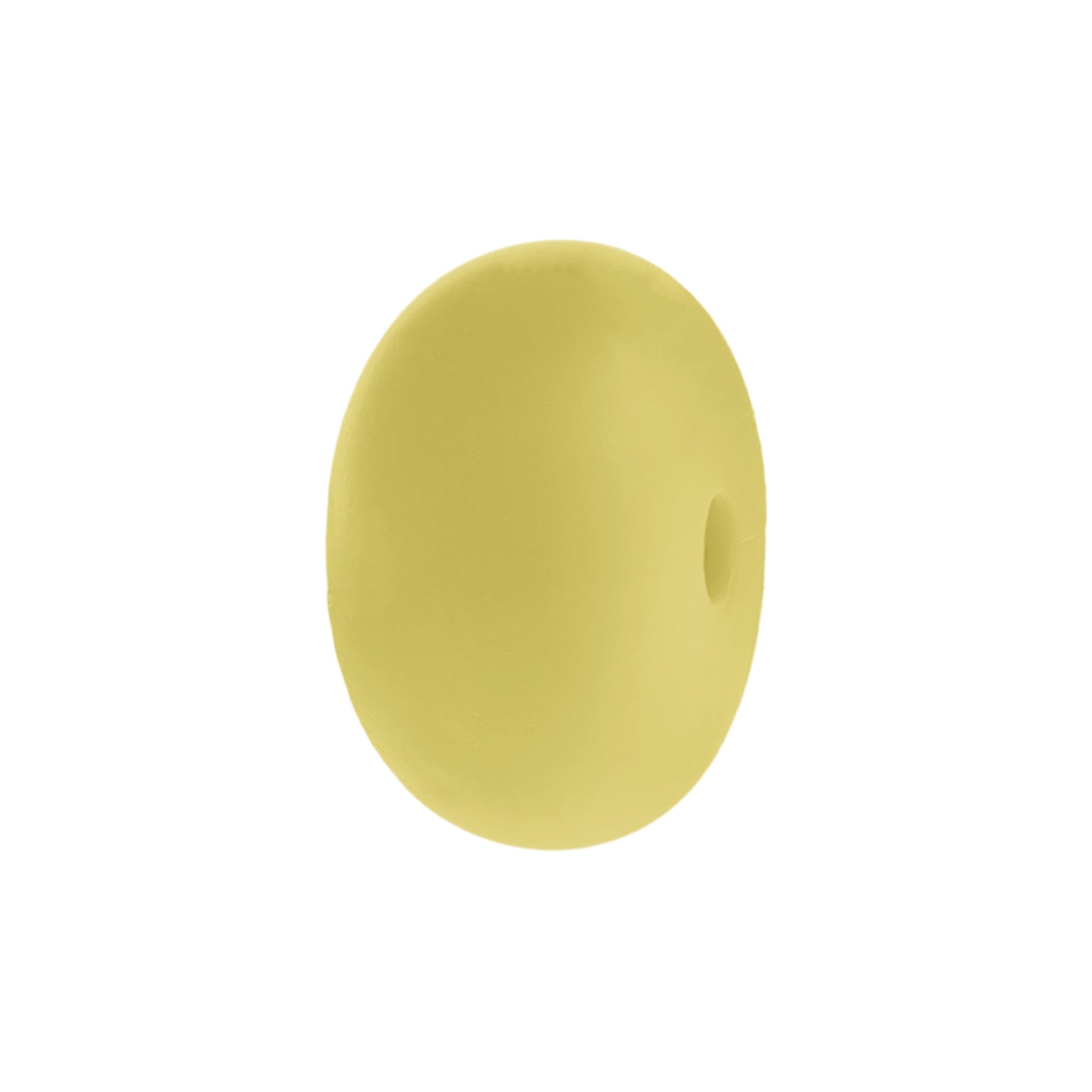 perlina schiacciata separatore 14x8mm in silicone alimentare giallo pulcino