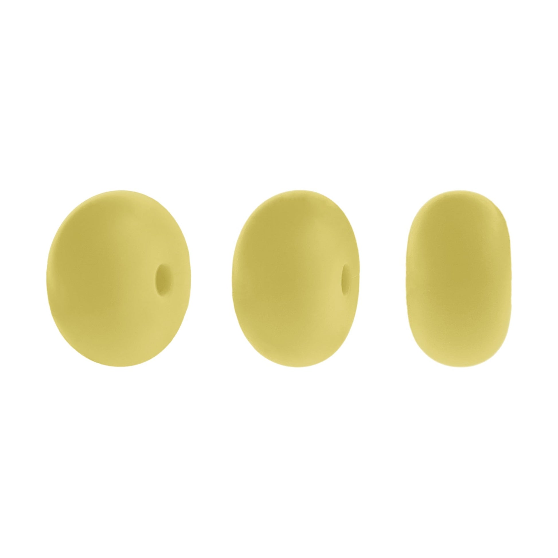 perlina schiacciata separatore 14x8mm in silicone alimentare giallo pulcino