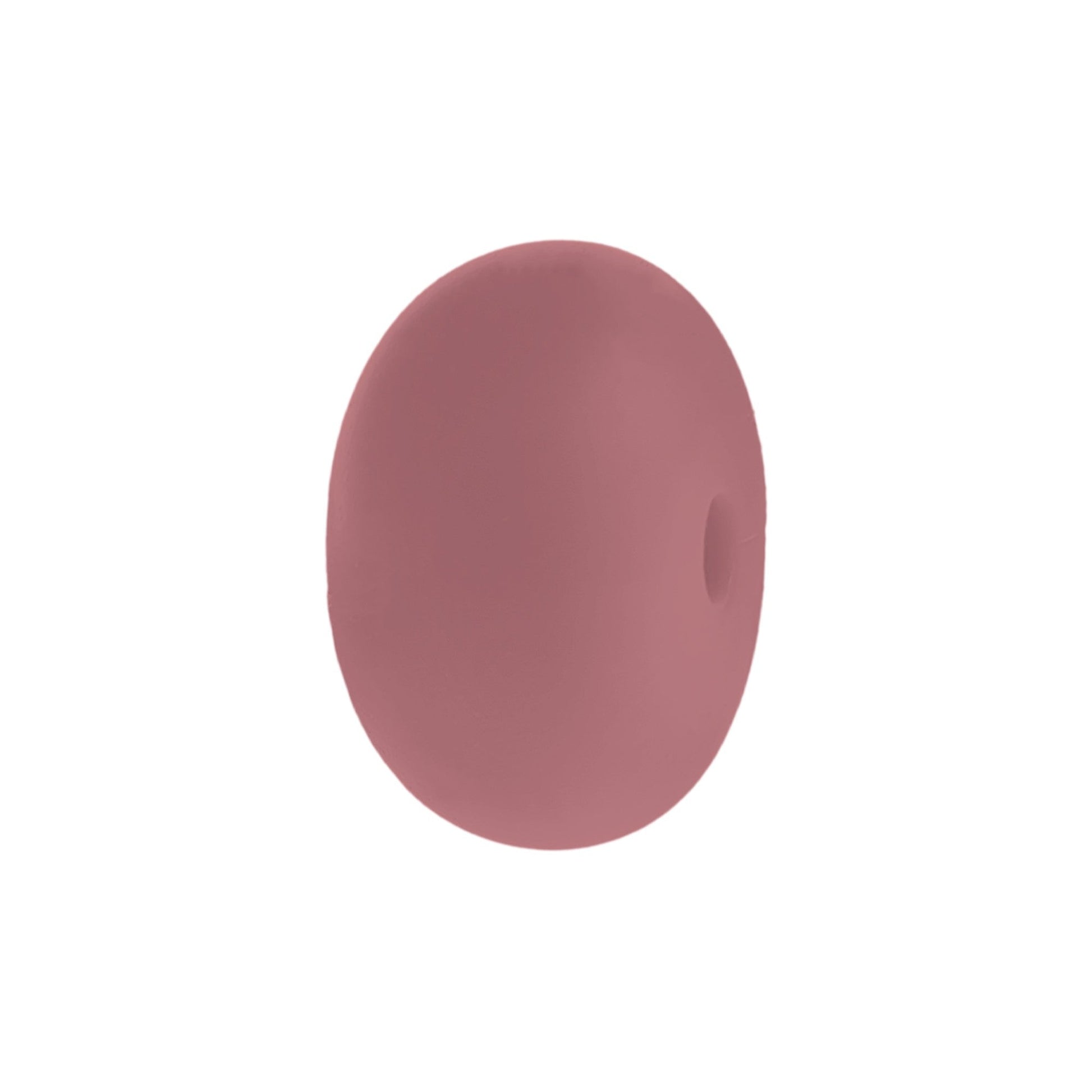 perlina schiacciata separatore 14x8mm in silicone alimentare rosa antico