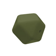 perlina sfaccettata separatore 17x17mm in silicone alimentare verde militare