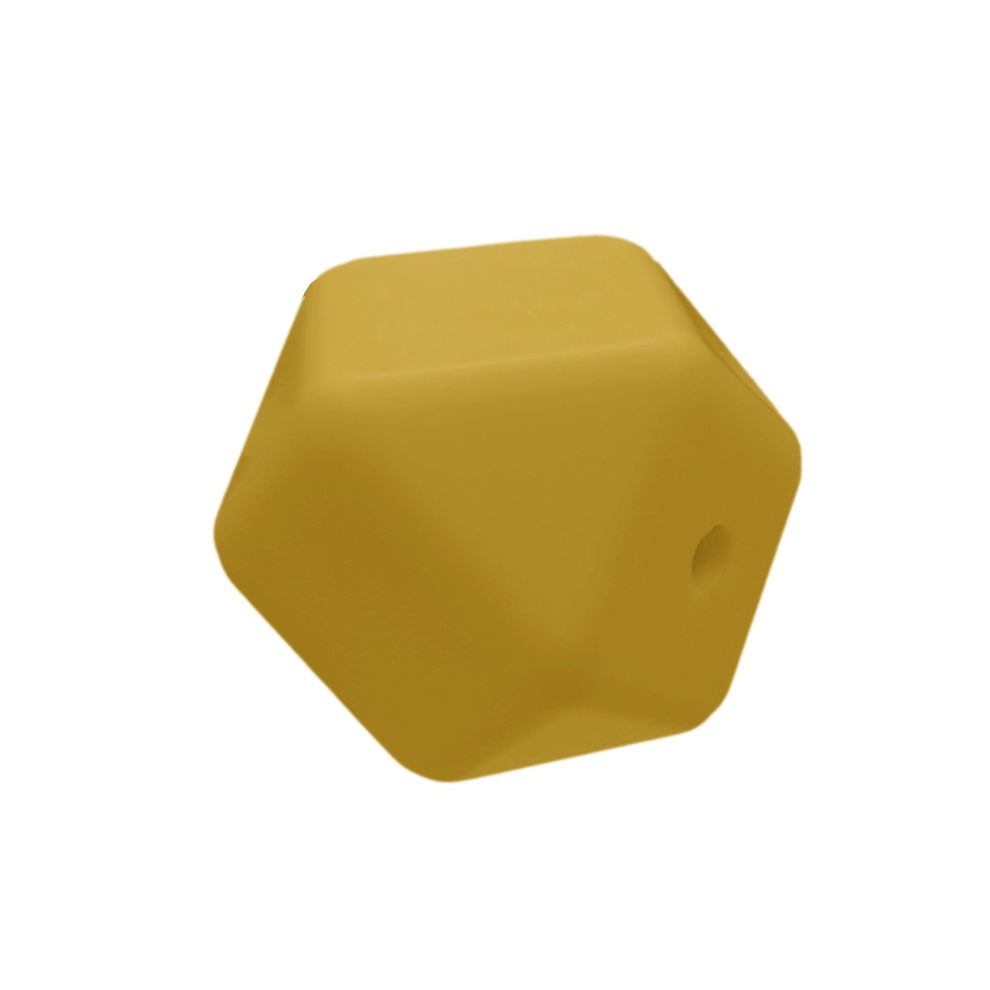 perlina sfaccettata separatore 17x17mm in silicone alimentare giallo senape