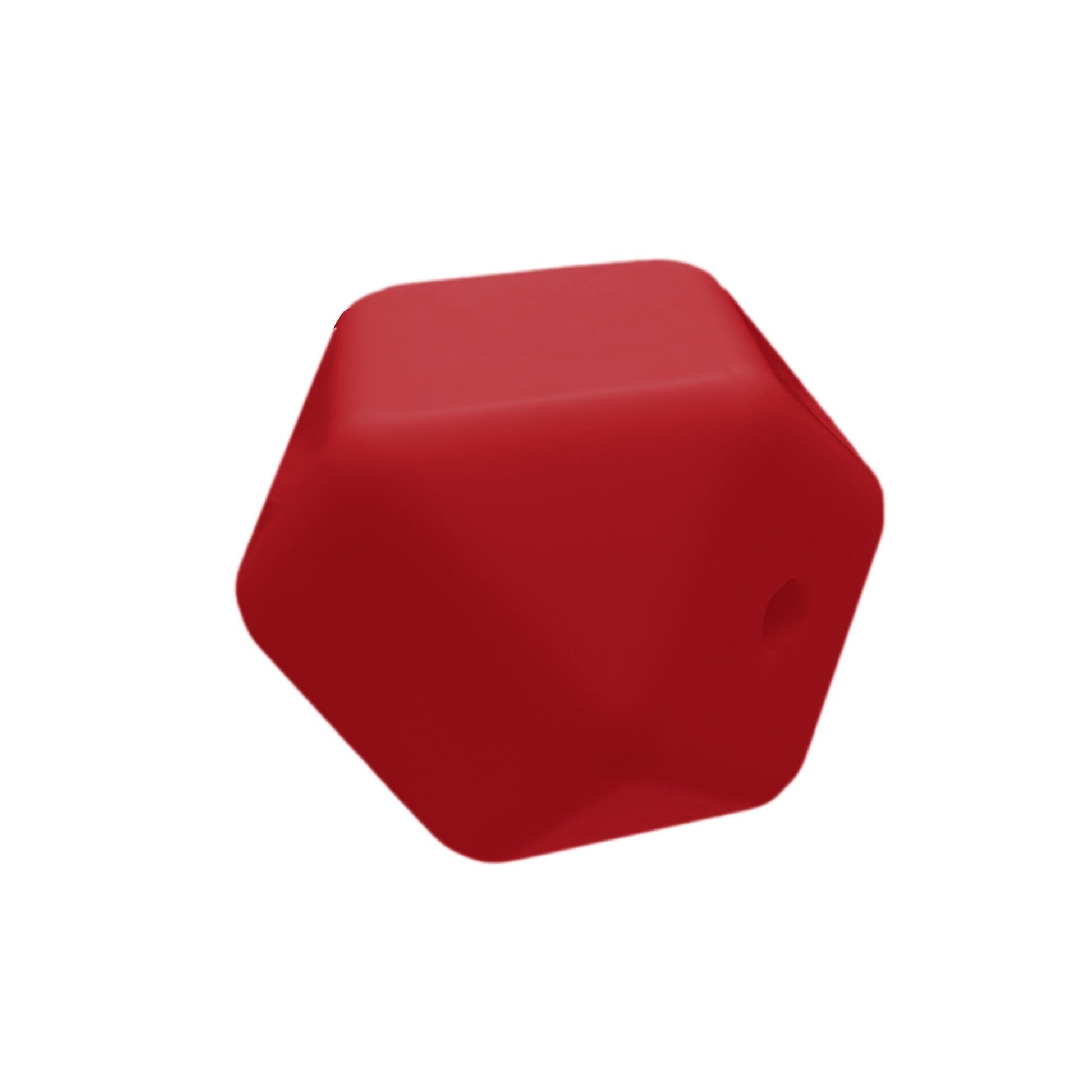 perlina sfaccettata separatore 17x17mm in silicone alimentare rosso