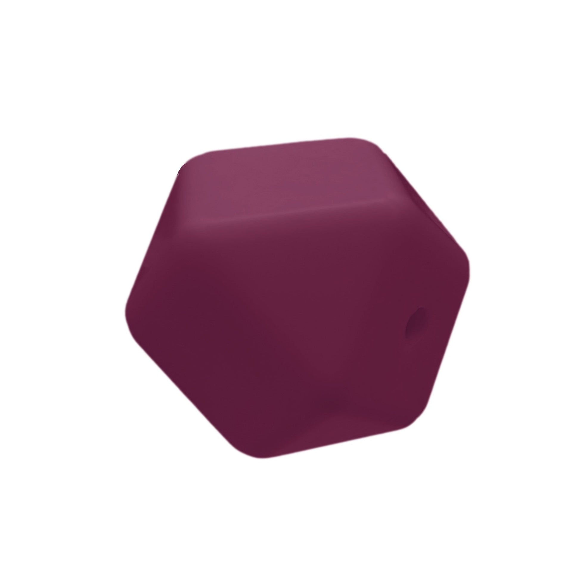perlina sfaccettata separatore 17x17mm in silicone alimentare viola vinaccia