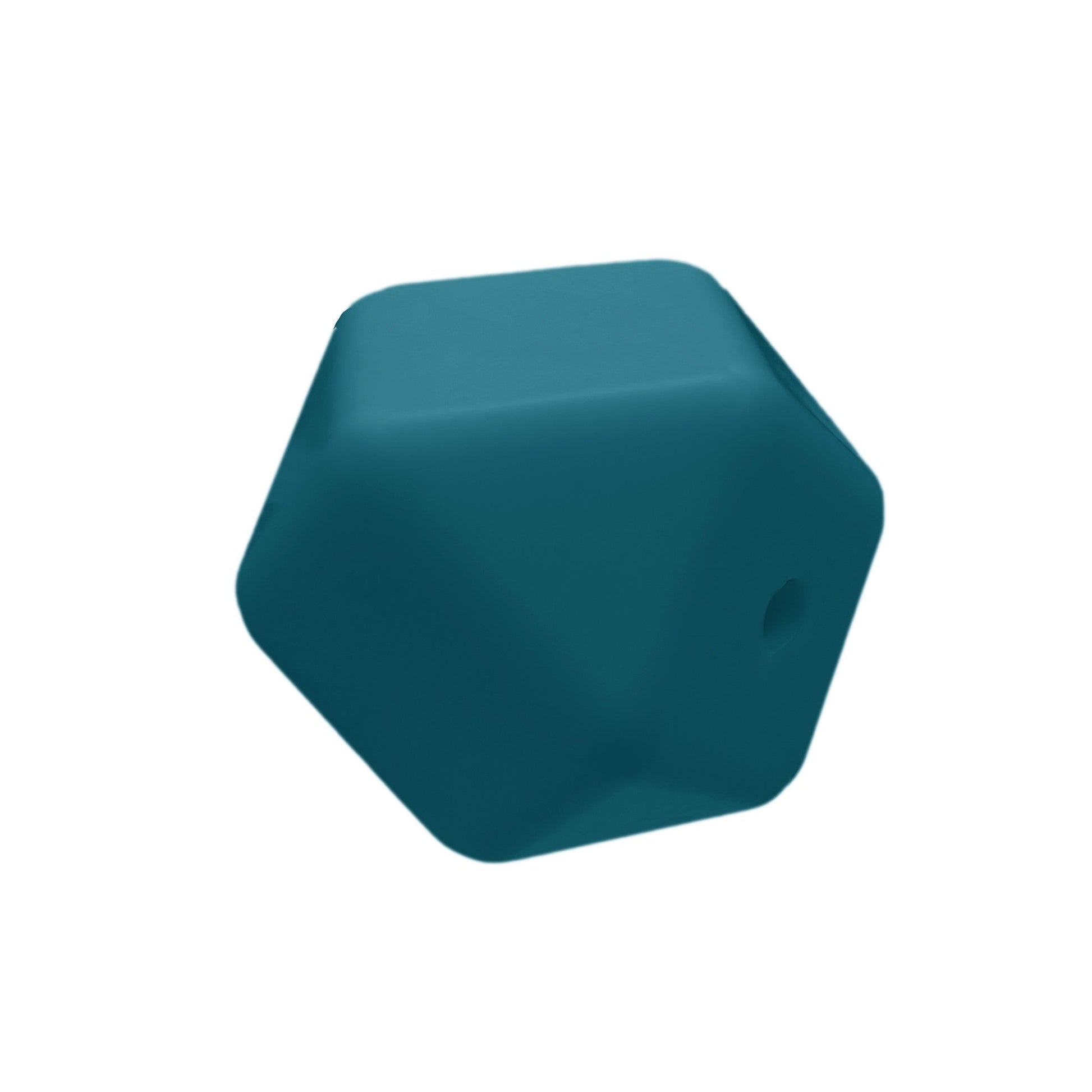 perlina sfaccettata separatore 17x17mm in silicone alimentare ottanio