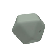 perlina sfaccettata separatore 17x17mm in silicone alimentare verde salvia