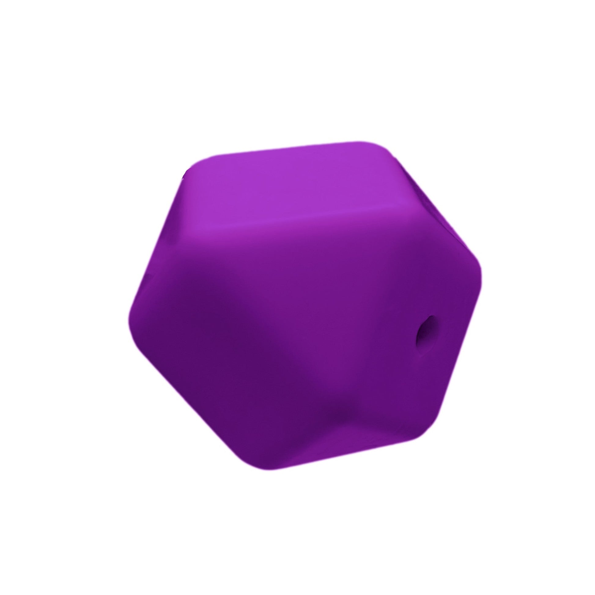 perlina sfaccettata separatore 17x17mm in silicone alimentare viola