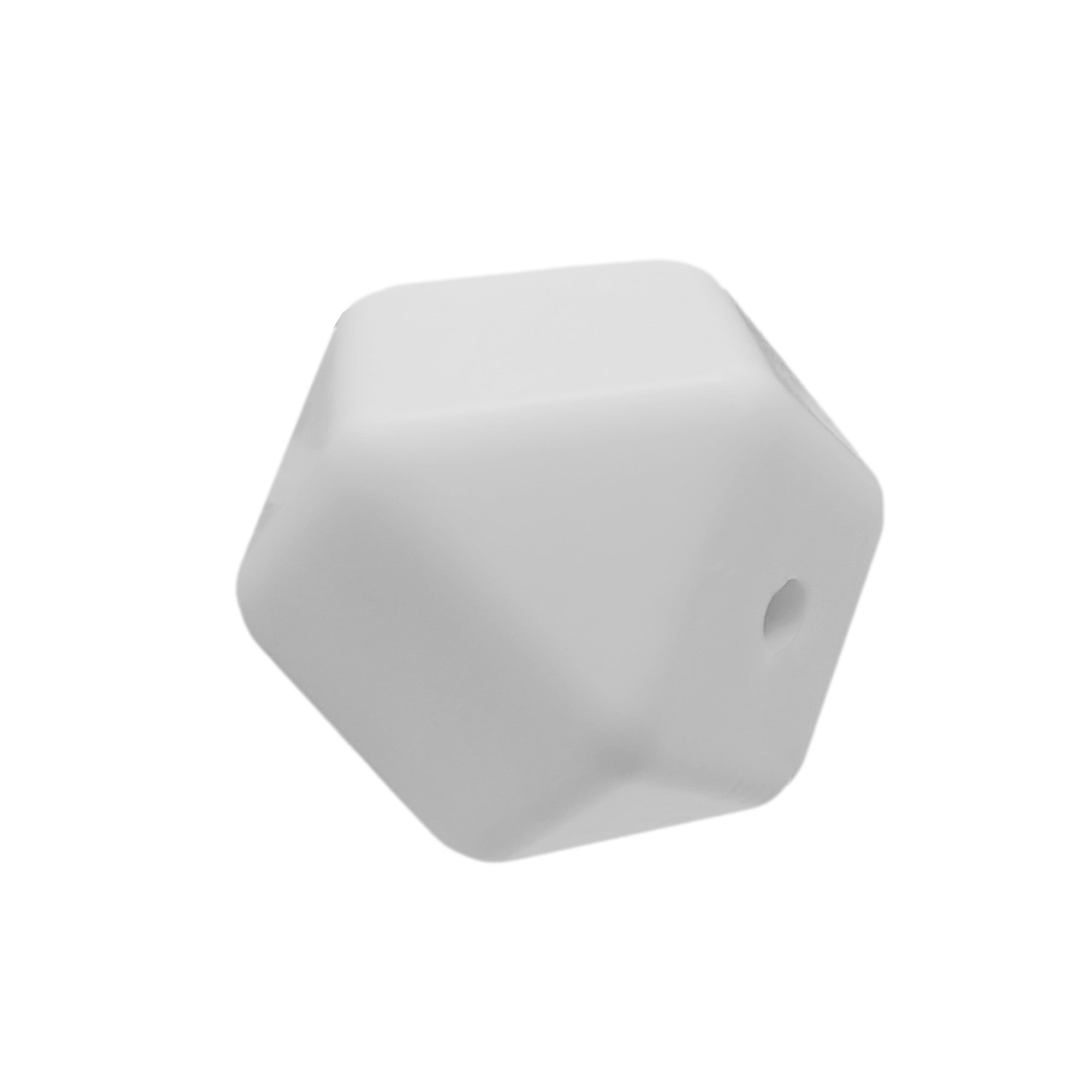 perlina sfaccettata separatore 17x17mm in silicone alimentare grigio perla