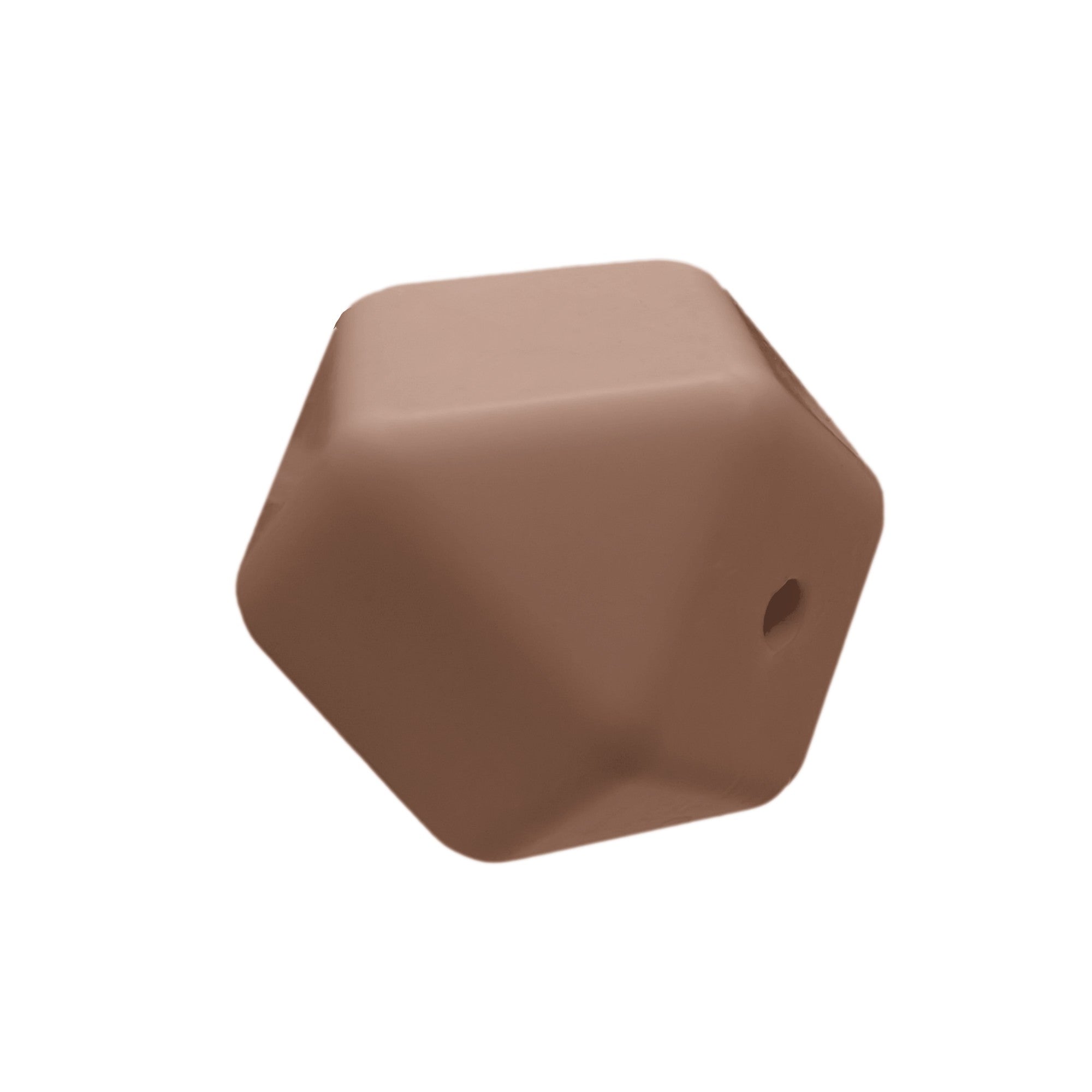 perlina sfaccettata separatore 17x17mm in silicone alimentare marrone