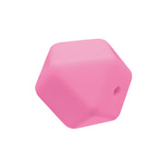 perlina sfaccettata separatore 17x17mm in silicone alimentare rosa