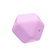 perlina sfaccettata separatore 17x17mm in silicone alimentare rosa lilla