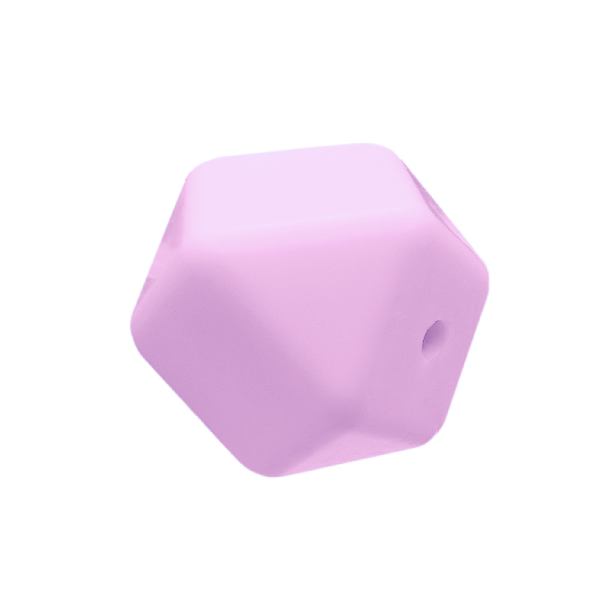 perlina sfaccettata separatore 17x17mm in silicone alimentare rosa lilla