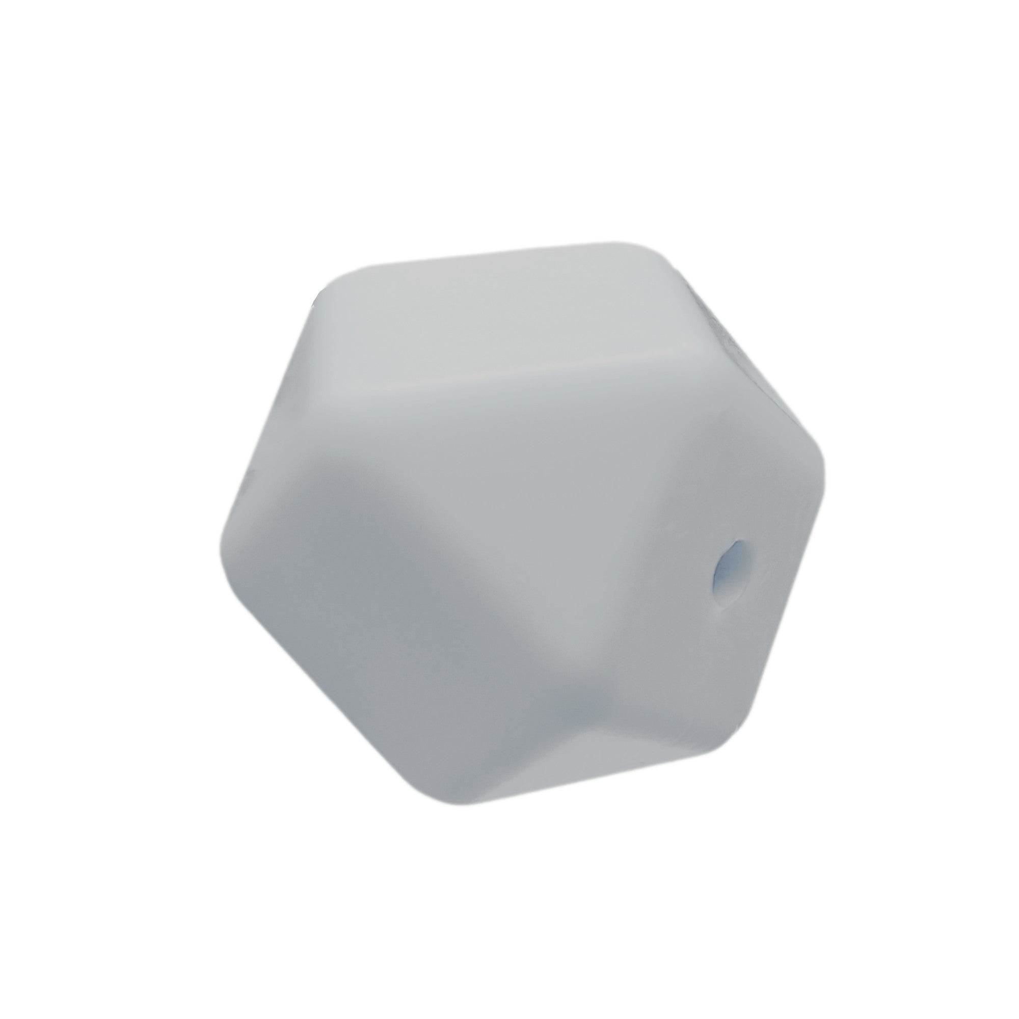 perlina sfaccettata separatore 17x17mm in silicone alimentare grigio medio