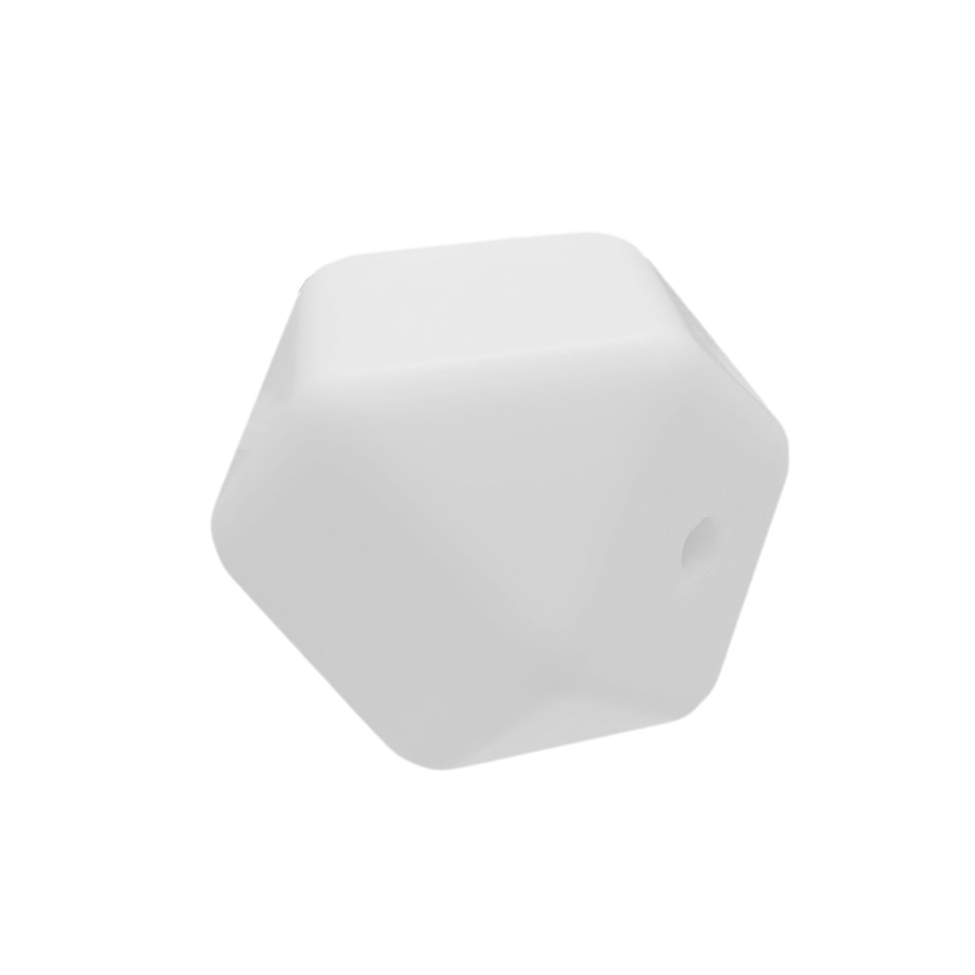 perlina sfaccettata separatore 17x17mm in silicone alimentare bianco