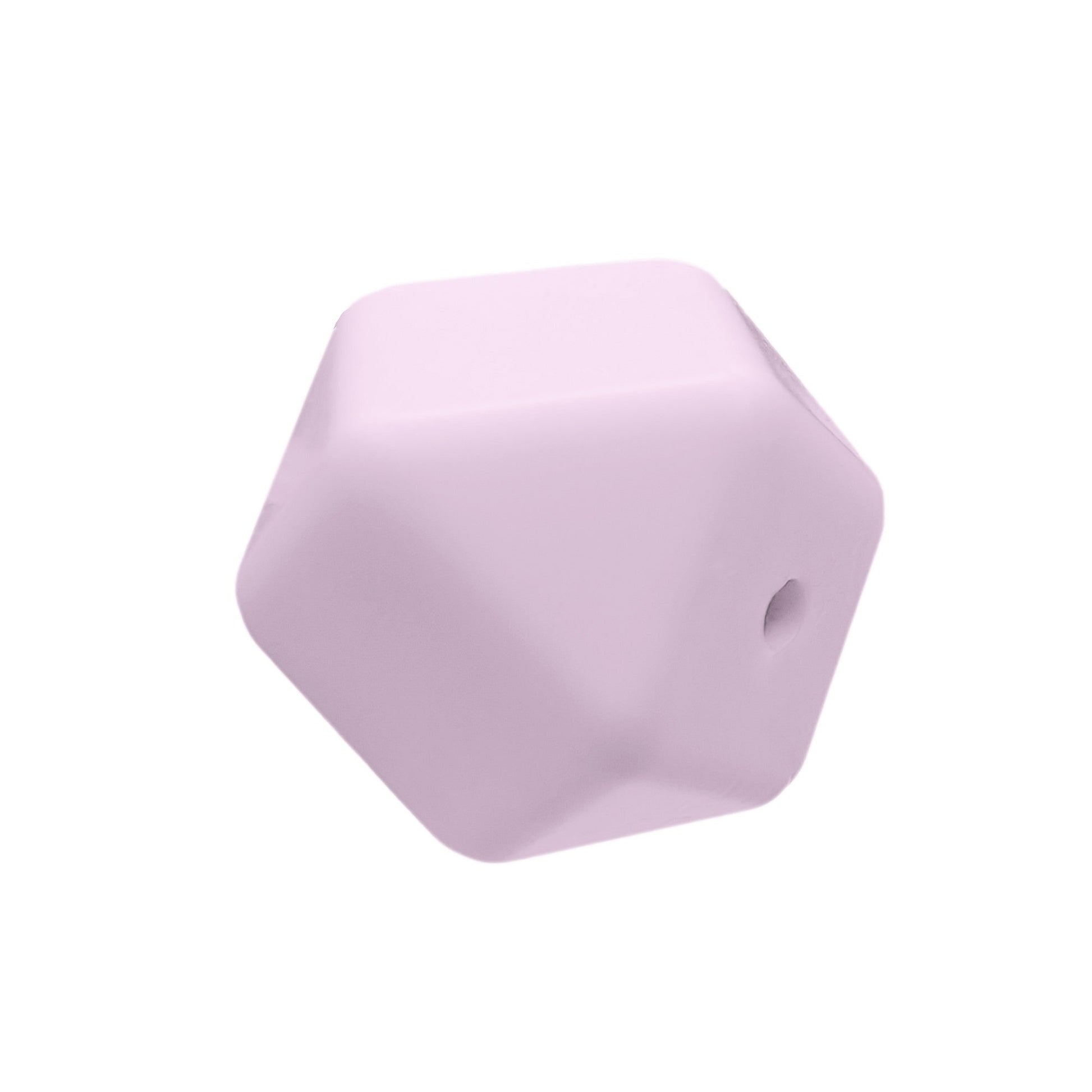perlina sfaccettata separatore 17x17mm in silicone alimentare lilla