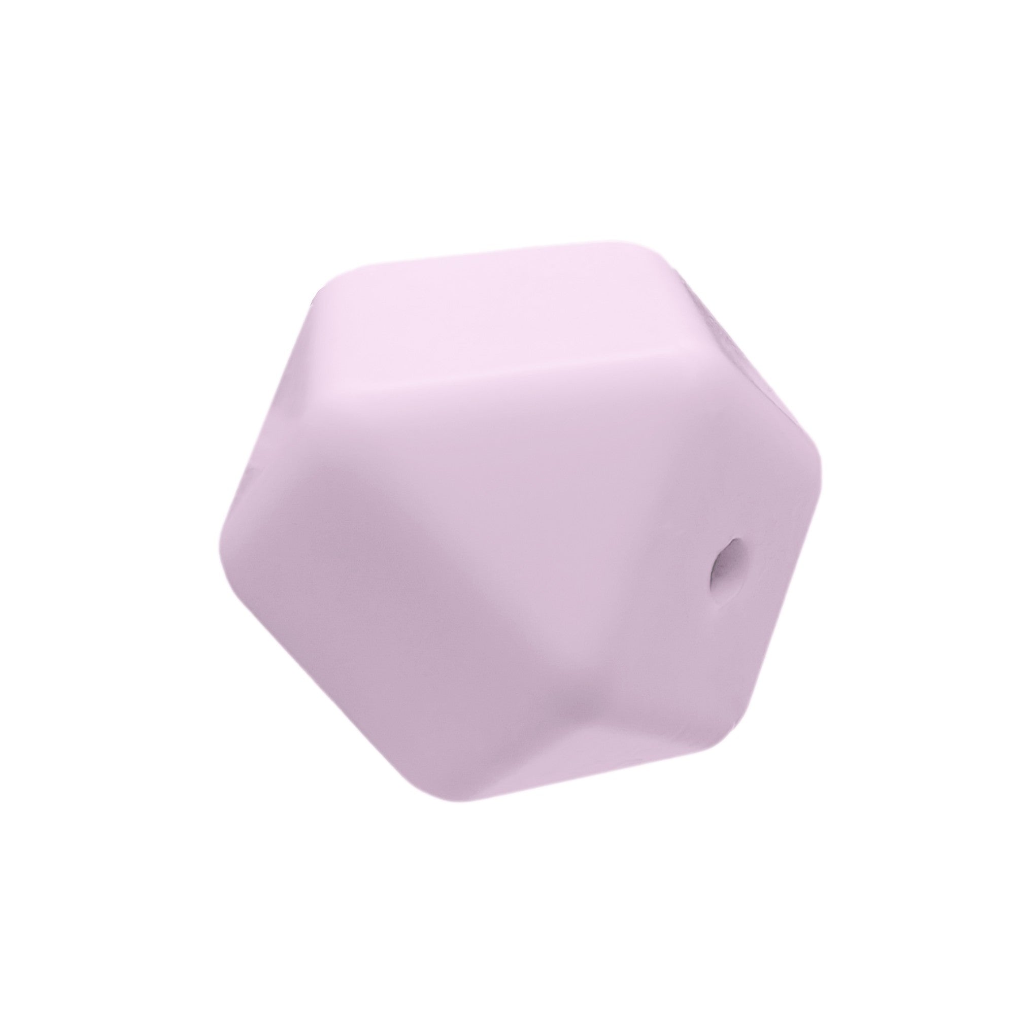 perlina sfaccettata separatore 17x17mm in silicone alimentare lilla