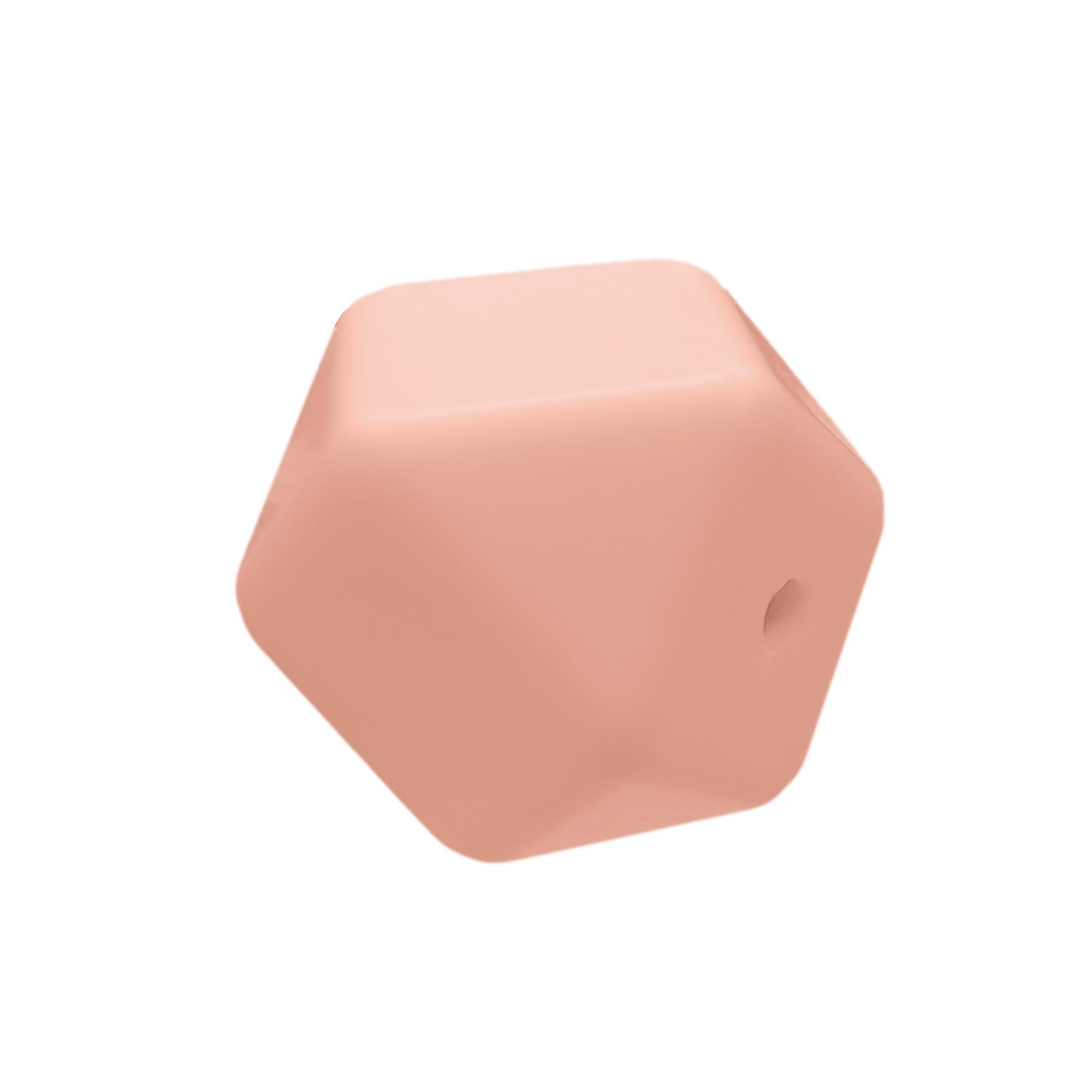 perlina sfaccettata separatore 17x17mm in silicone alimentare salmone