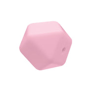 perlina sfaccettata separatore 17x17mm in silicone alimentare rosa baby