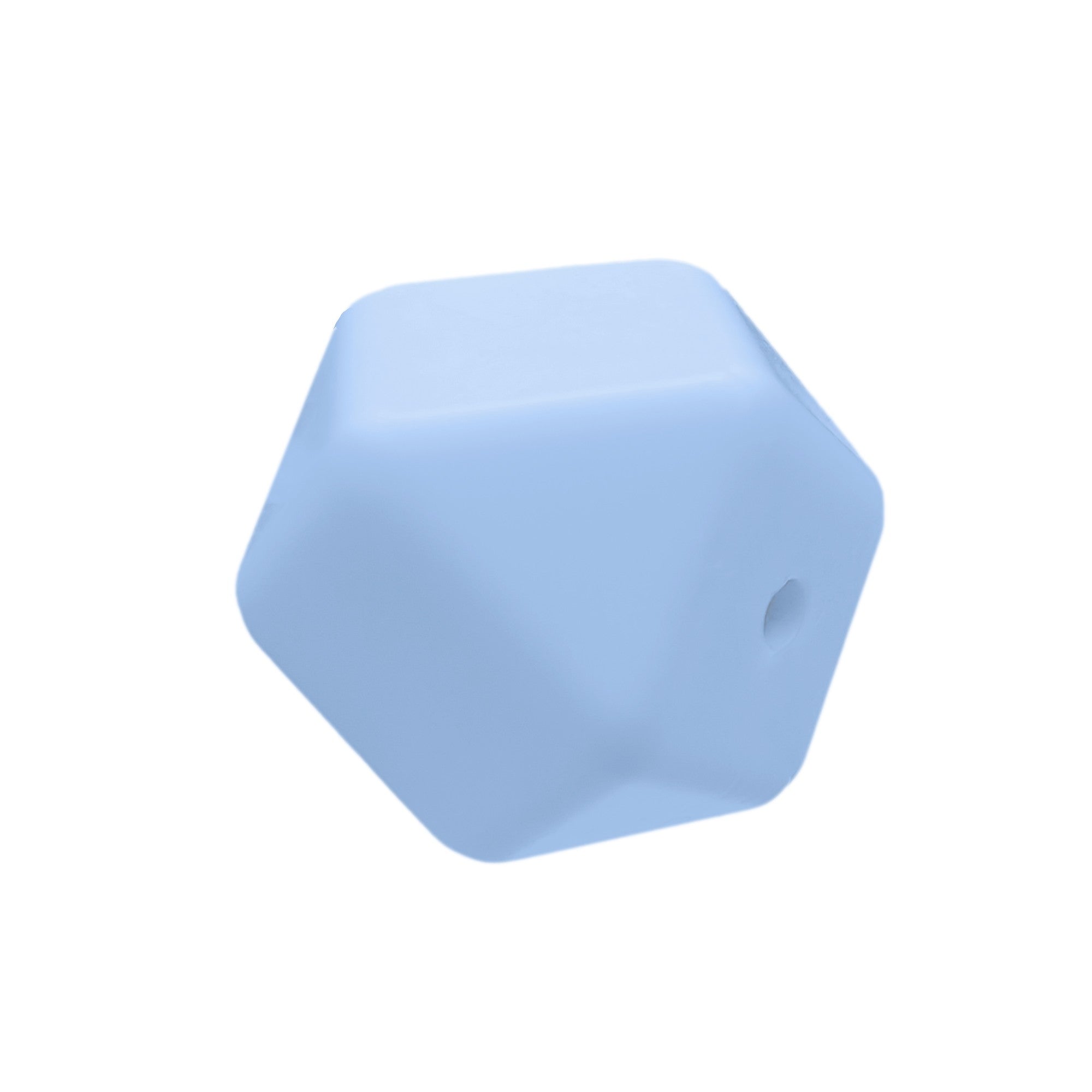perlina sfaccettata separatore 17x17mm in silicone alimentare azzurro baby