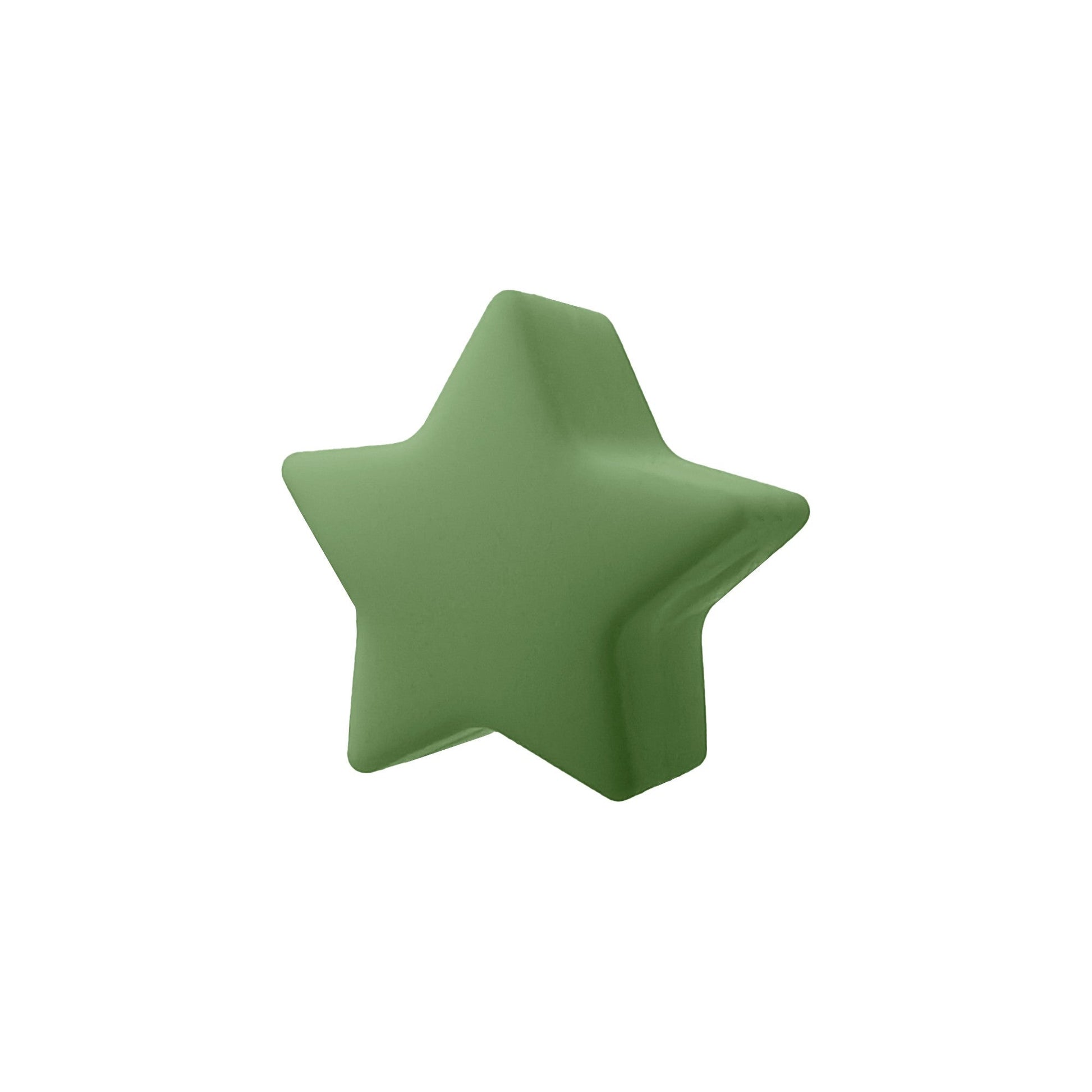 perlina stellina separatore 13x8mm in silicone alimentare verde militare