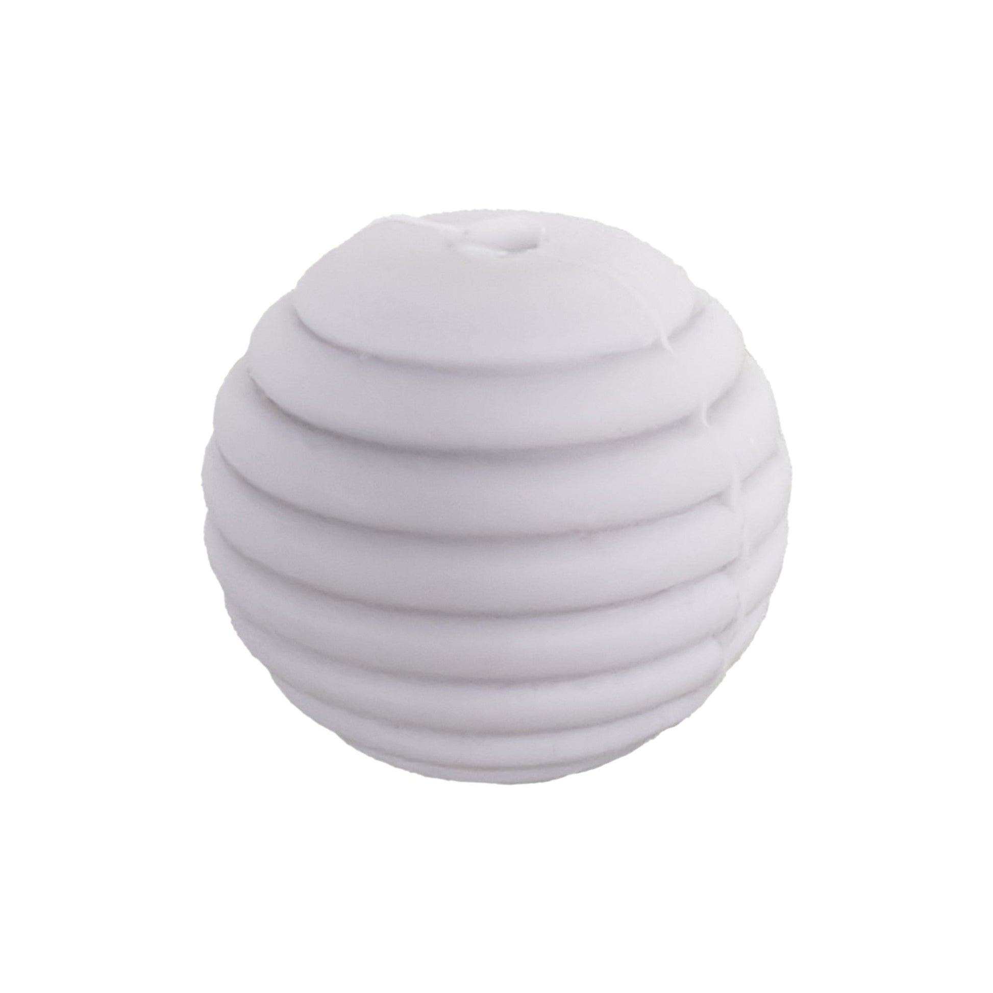 perlina rigata separatore 14x14mm in silicone alimentare bianco